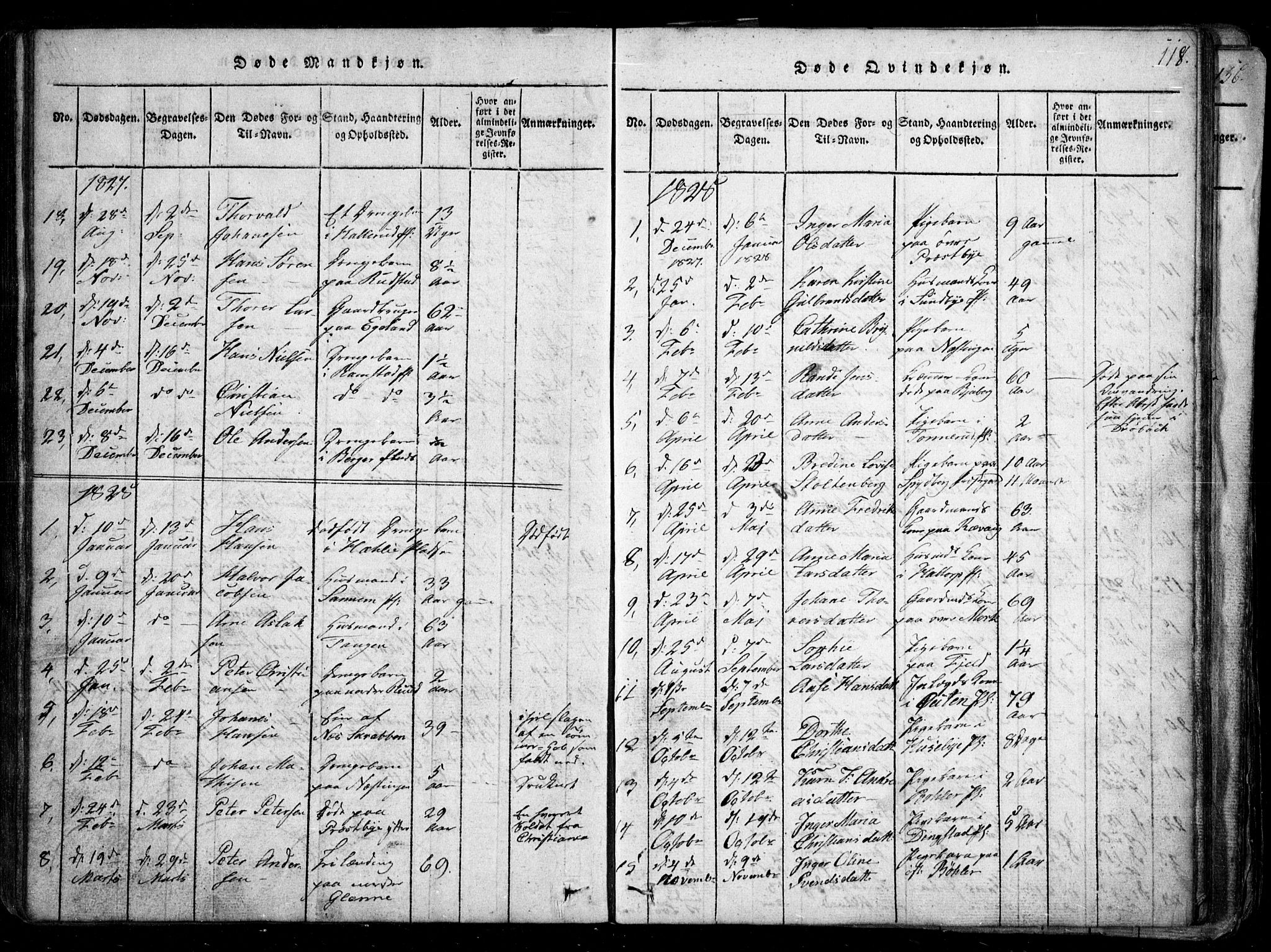 Spydeberg prestekontor Kirkebøker, SAO/A-10924/G/Ga/L0001: Parish register (copy) no. I 1, 1814-1868, p. 118