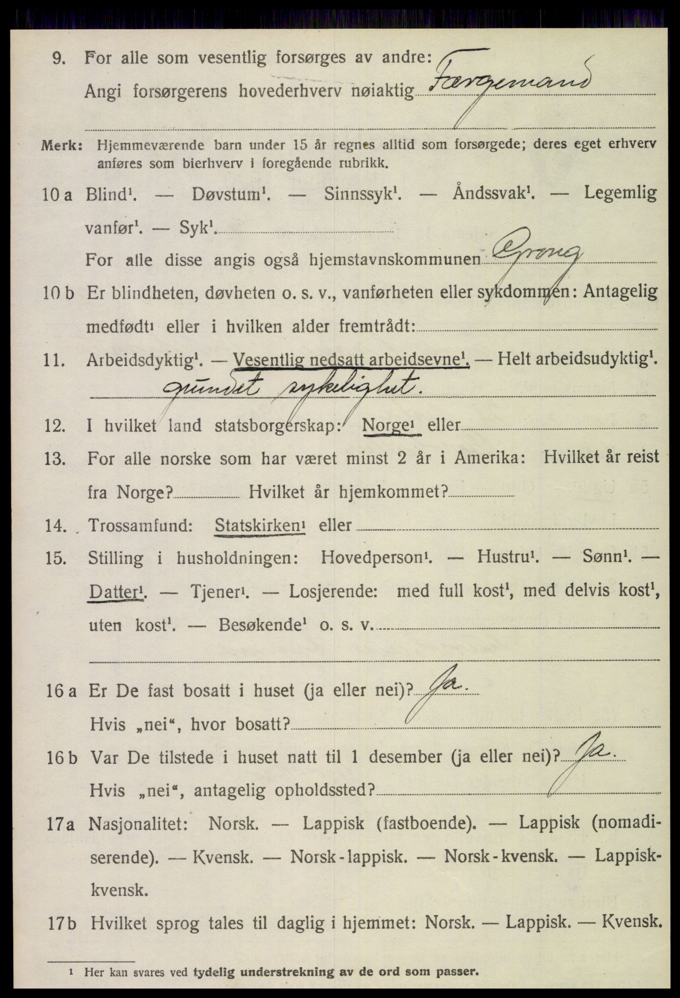 SAT, 1920 census for Grong, 1920, p. 1244