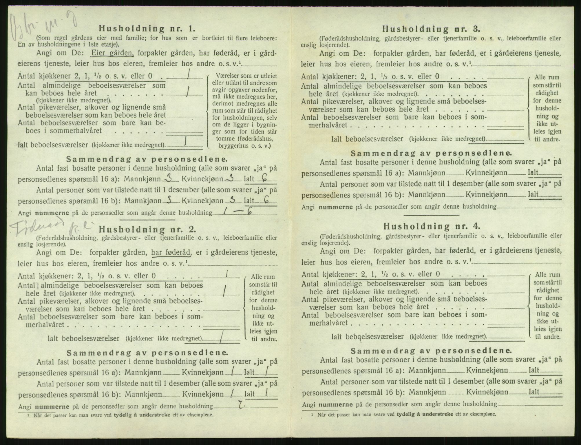 SAT, 1920 census for Borgund, 1920, p. 1487