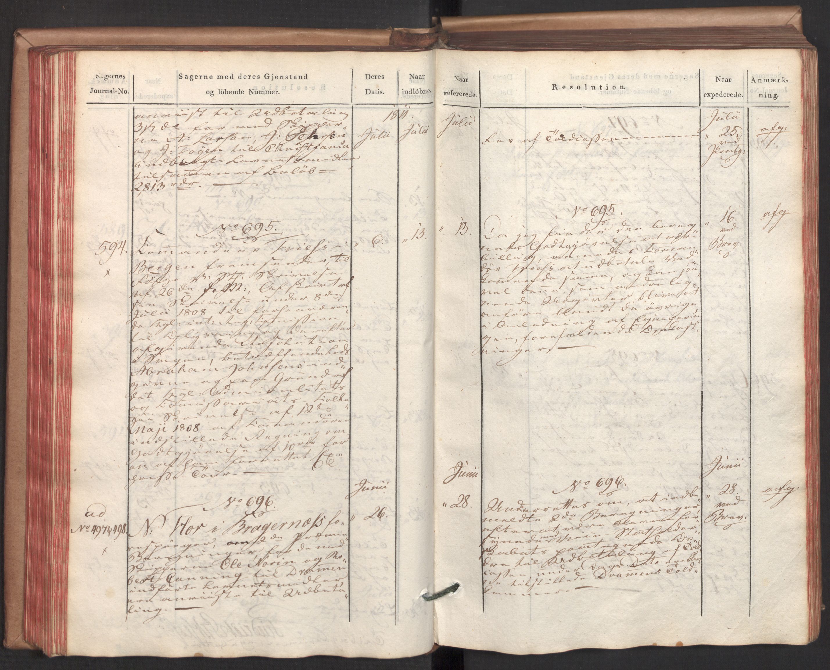 Stattholderembetet 1810-1814, 2. kontor (Kontor B), AV/RA-EA-5432/Ab/L0002: Referatprotokoll,  j.nr. 291-1001,  l.nr. 348-1179, 1811, p. 117