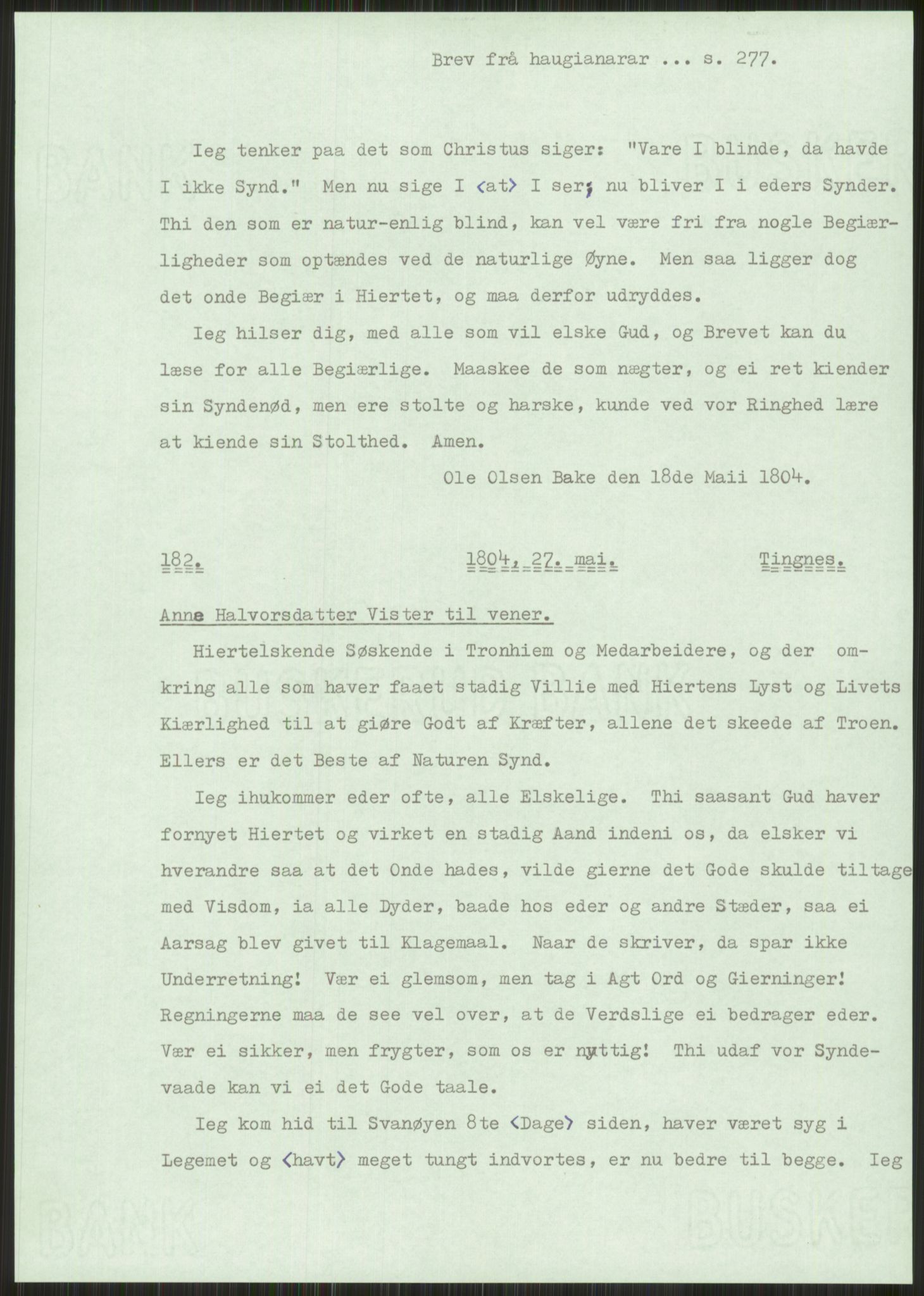 Samlinger til kildeutgivelse, Haugianerbrev, AV/RA-EA-6834/F/L0001: Haugianerbrev I: 1760-1804, 1760-1804, p. 277