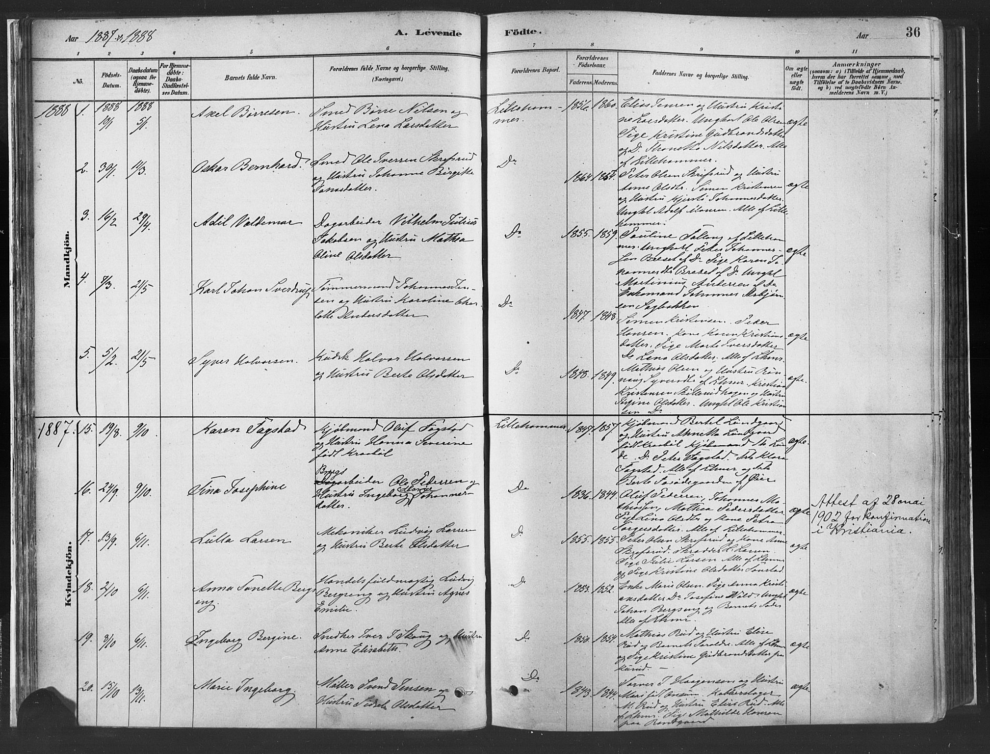 Fåberg prestekontor, SAH/PREST-086/H/Ha/Haa/L0010: Parish register (official) no. 10, 1879-1900, p. 36