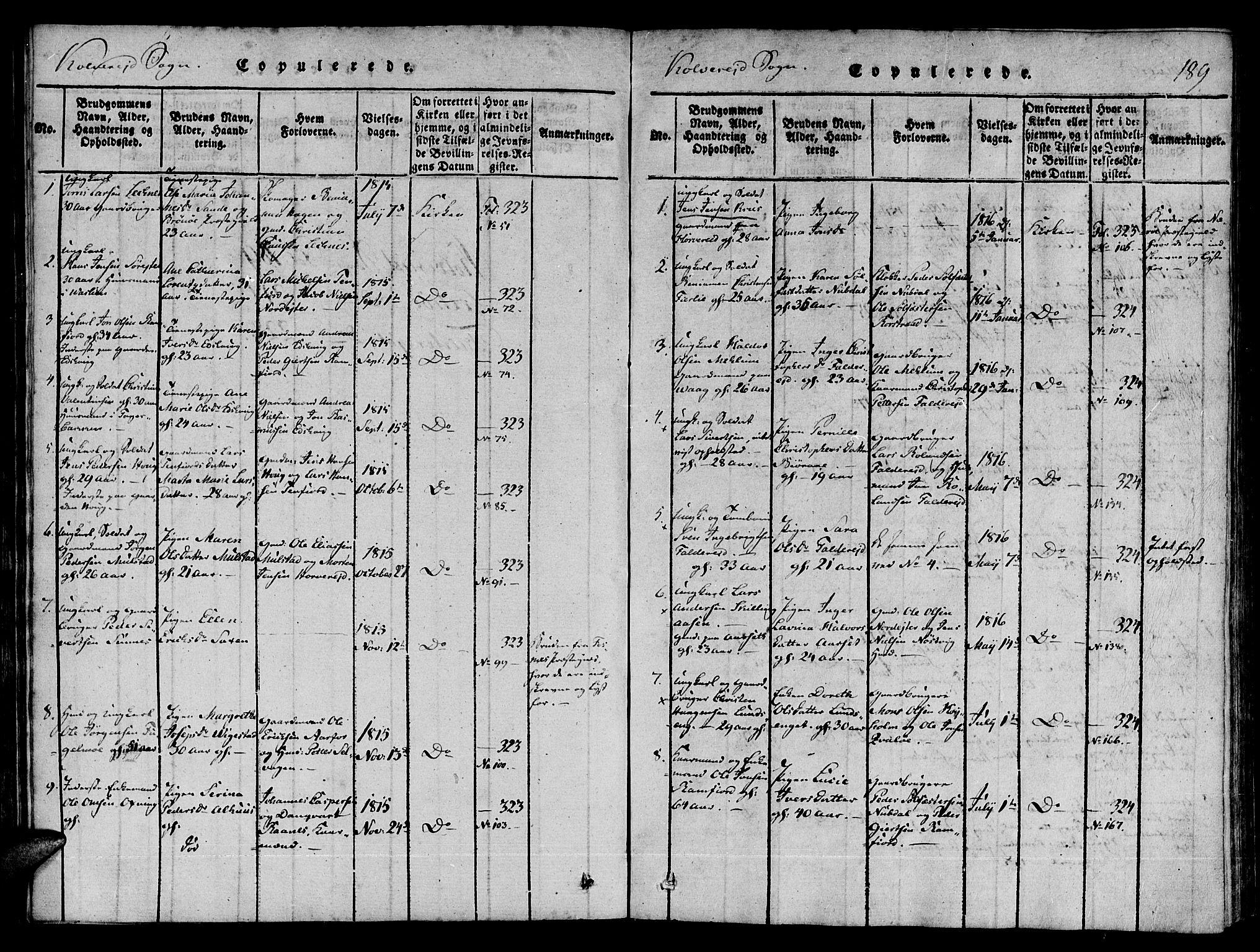 Ministerialprotokoller, klokkerbøker og fødselsregistre - Nord-Trøndelag, AV/SAT-A-1458/780/L0636: Parish register (official) no. 780A03 /1, 1815-1830, p. 189
