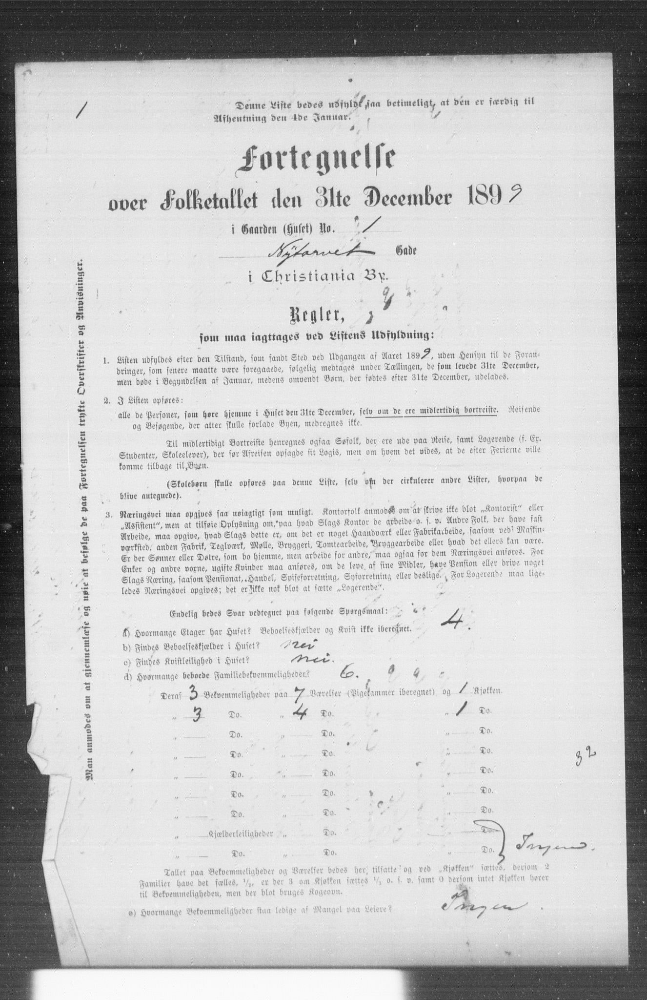 OBA, Municipal Census 1899 for Kristiania, 1899, p. 9637