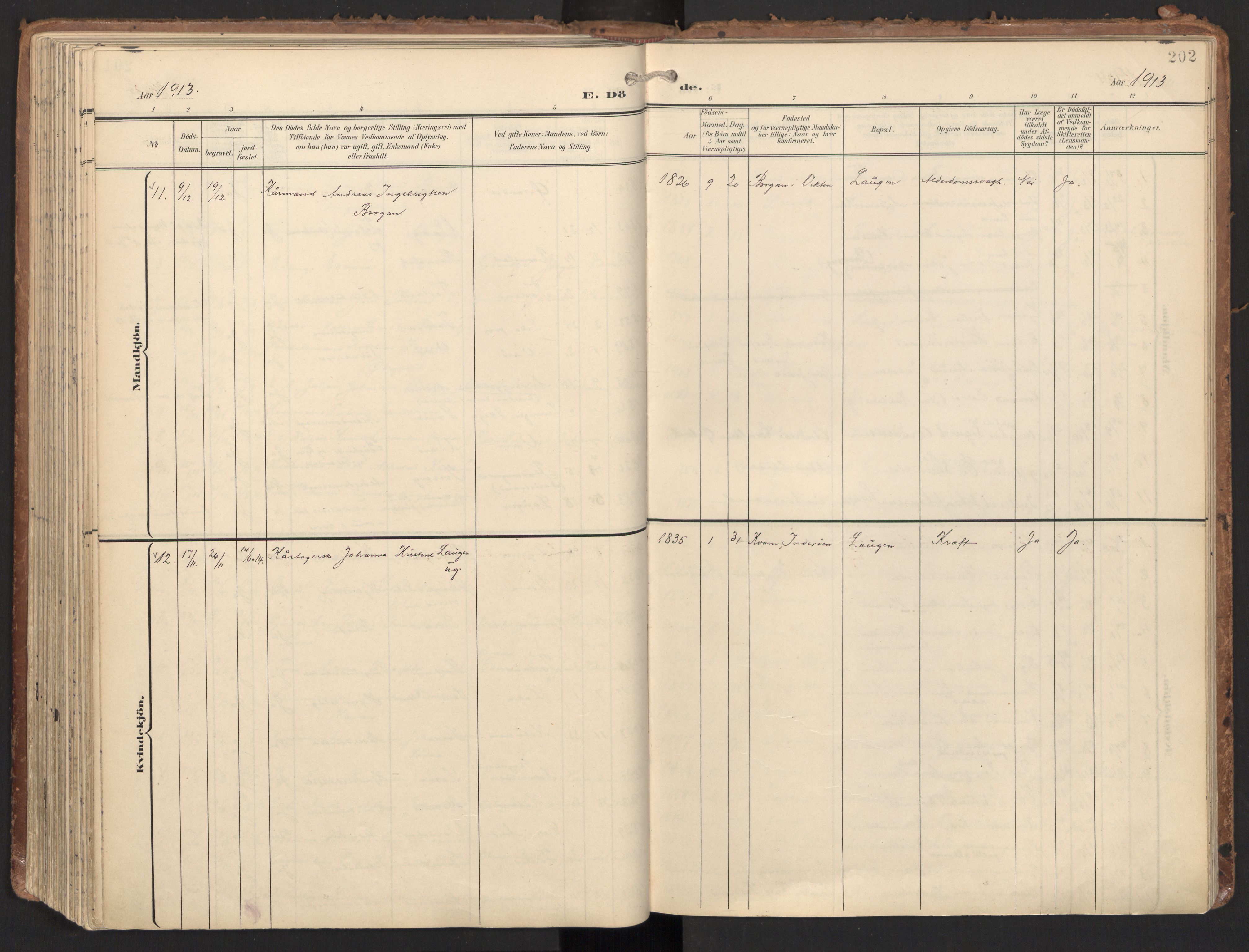 Ministerialprotokoller, klokkerbøker og fødselsregistre - Nord-Trøndelag, SAT/A-1458/784/L0677: Parish register (official) no. 784A12, 1900-1920, p. 202
