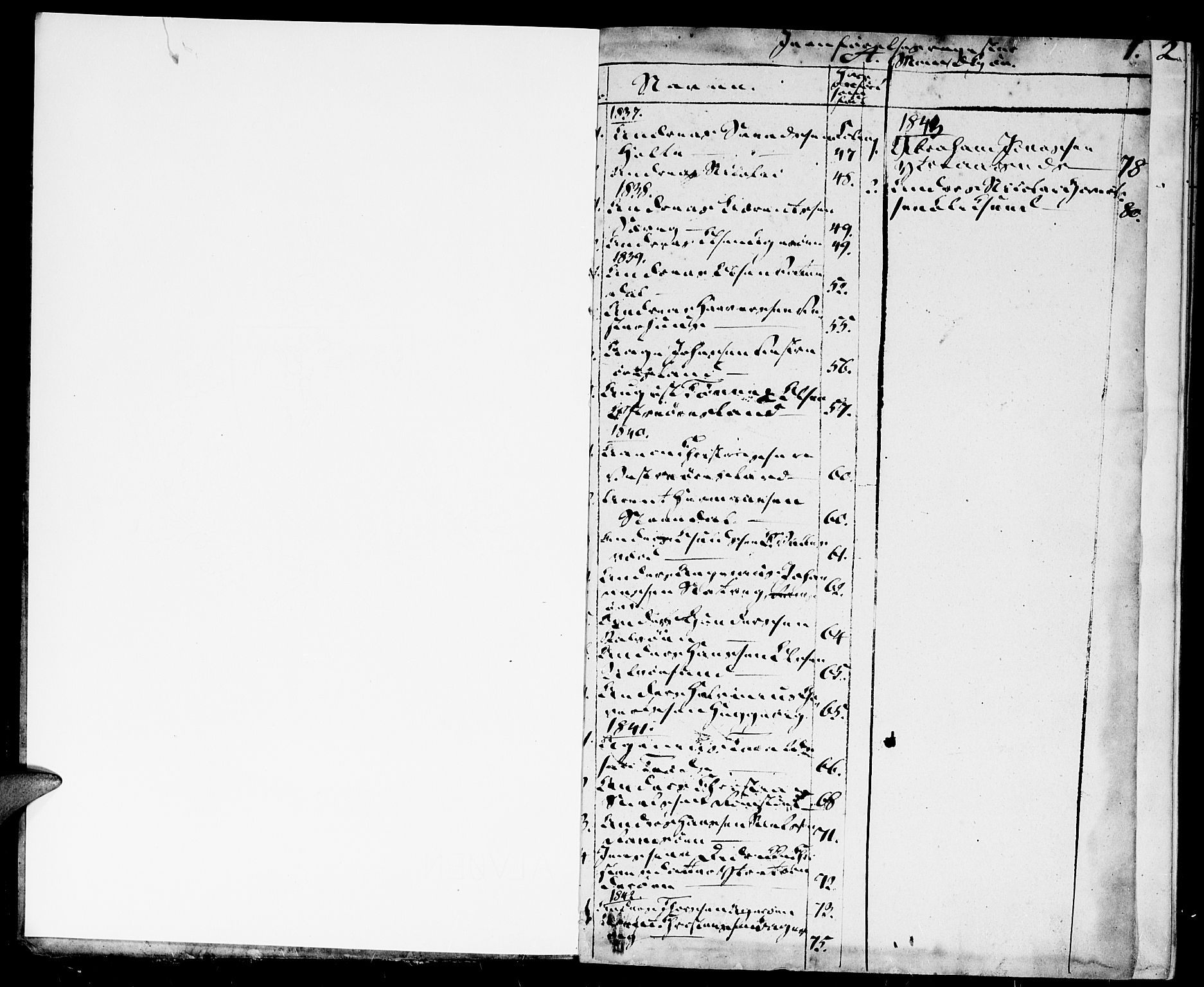 Høvåg sokneprestkontor, SAK/1111-0025/F/Fa/L0002: Parish register (official) no. A 2, 1837-1843, p. 1