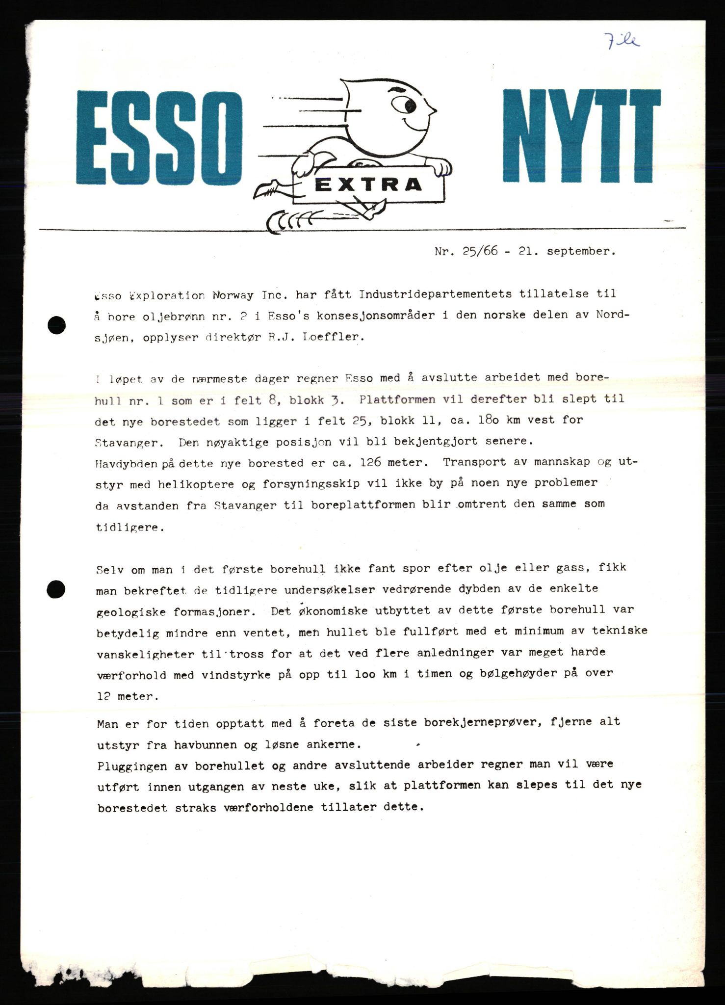 Pa 0982 - Esso Norge A/S, AV/SAST-A-100448/X/Xd/L0004: Esso Extra Nytt, 1963-1976