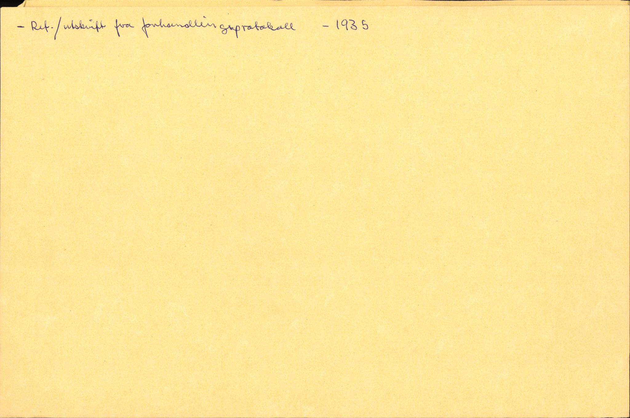Den norske historiske forenings komite for arkivgranskning i Russland, AV/RA-PA-0409/F/L0001/0002: -- / Referat og utskrifter fra forhandlingsprotokoll, 1935, p. 1