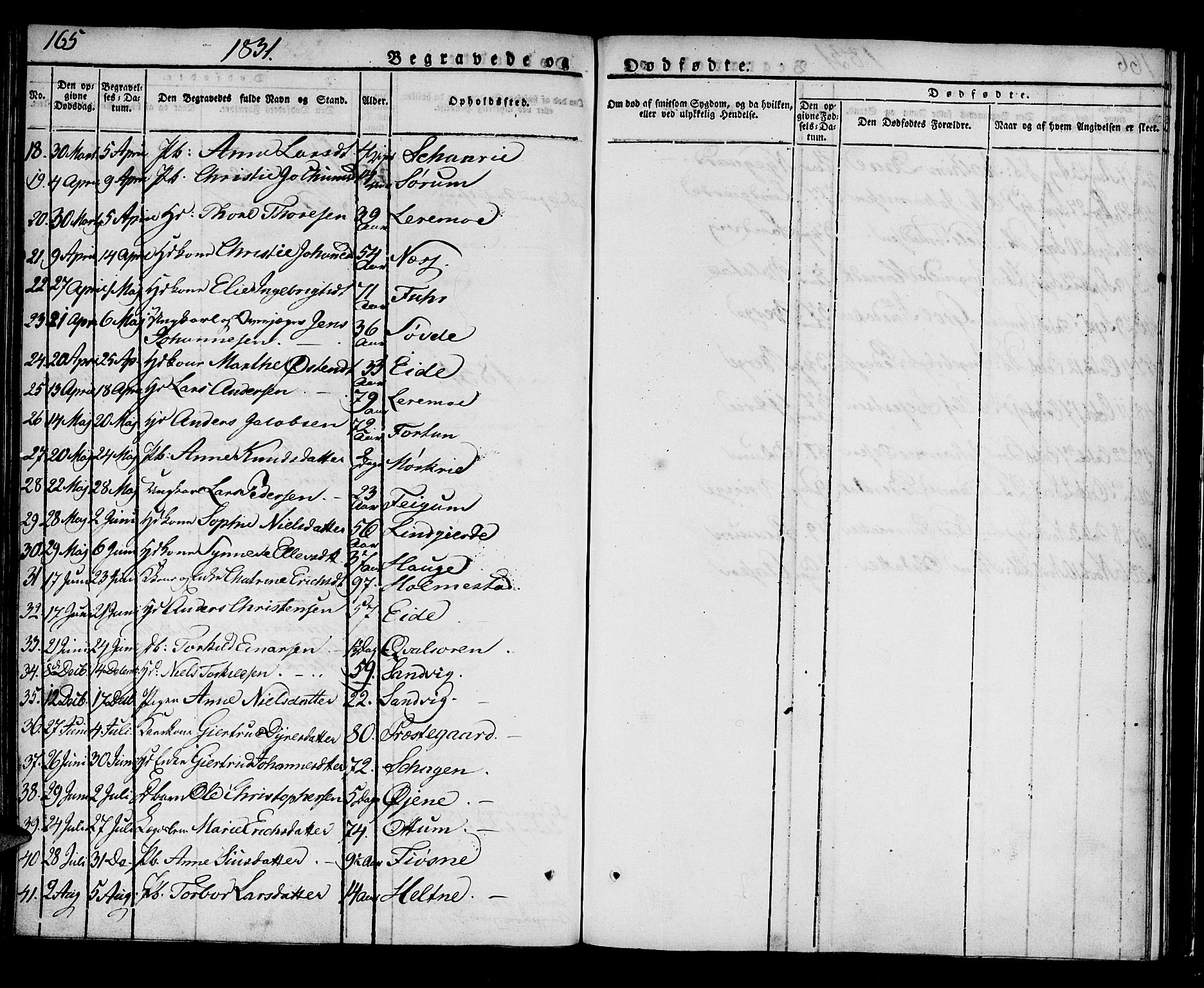 Luster sokneprestembete, SAB/A-81101/H/Haa/Haaa/L0004: Parish register (official) no. A 4, 1821-1832, p. 165