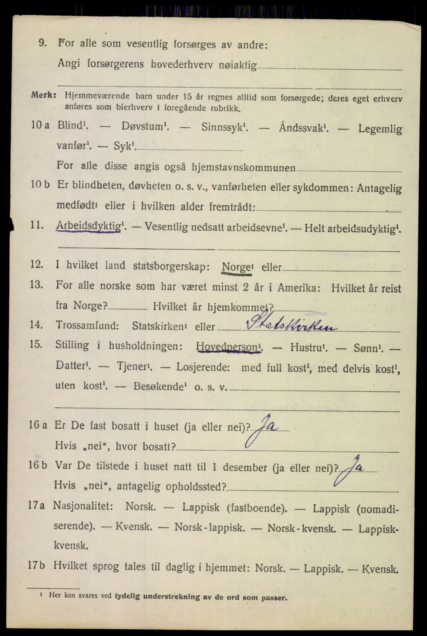 SAT, 1920 census for Skjerstad, 1920, p. 634