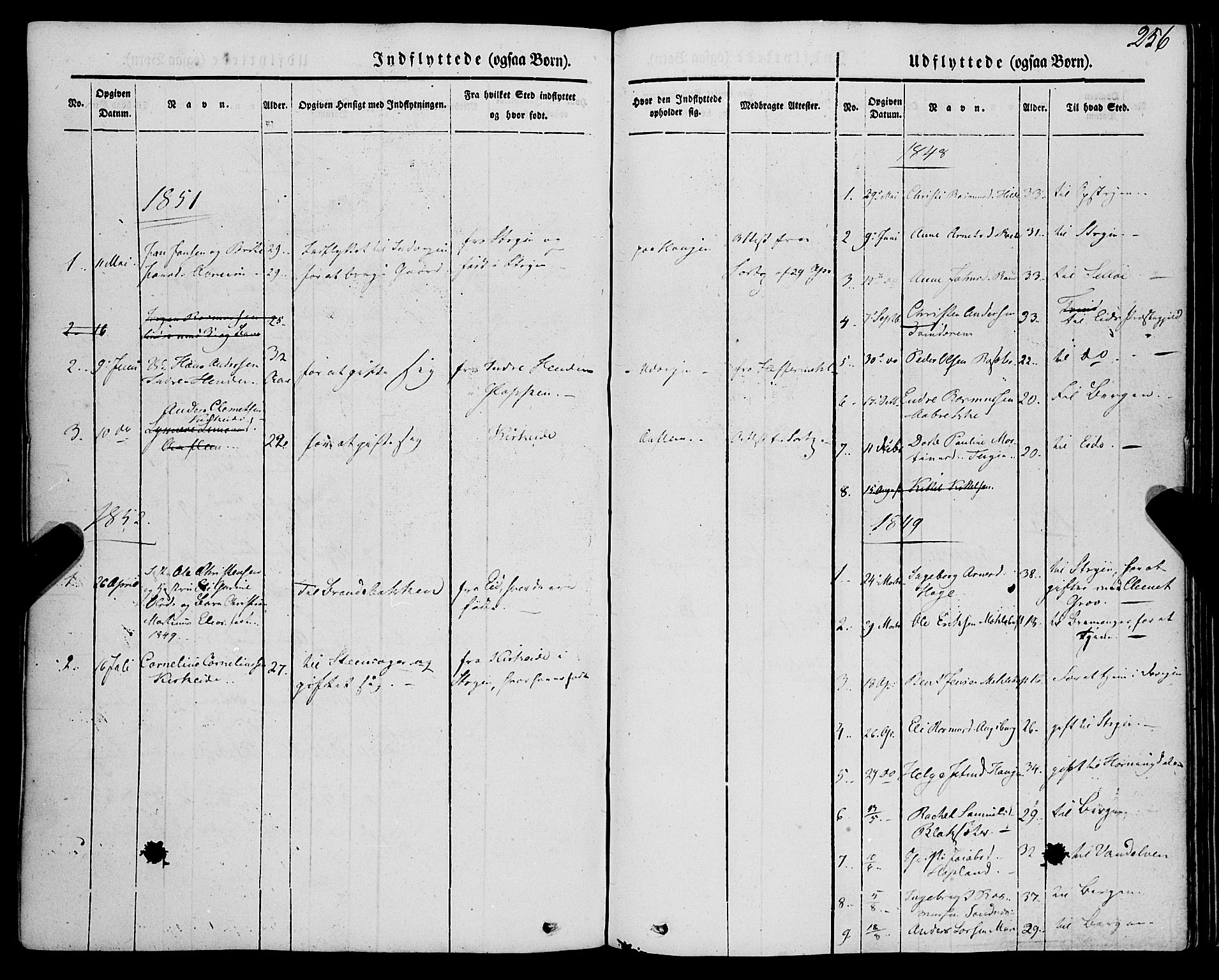 Innvik sokneprestembete, SAB/A-80501: Parish register (official) no. A 5, 1847-1865, p. 256