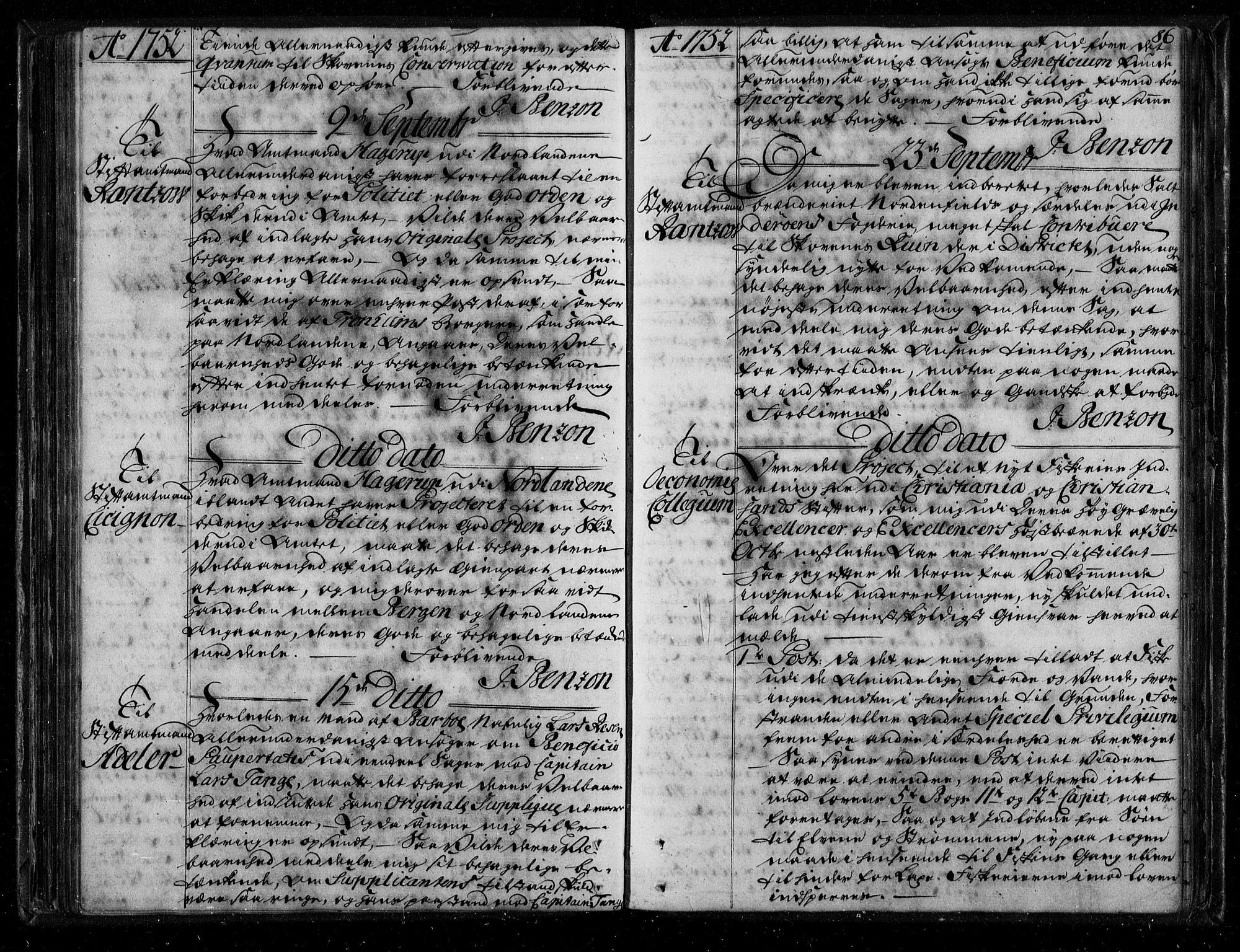Stattholderembetet 1572-1771, AV/RA-EA-2870/Bf/L0001: Stattholderprotokoll (allmenn kopibok), 1751-1753, p. 85b-86a