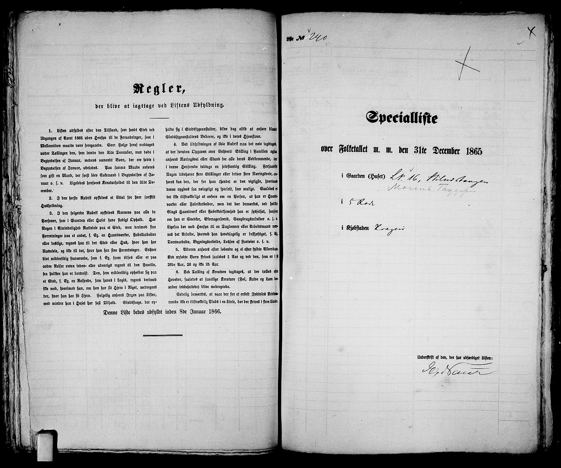 RA, 1865 census for Kragerø/Kragerø, 1865, p. 490