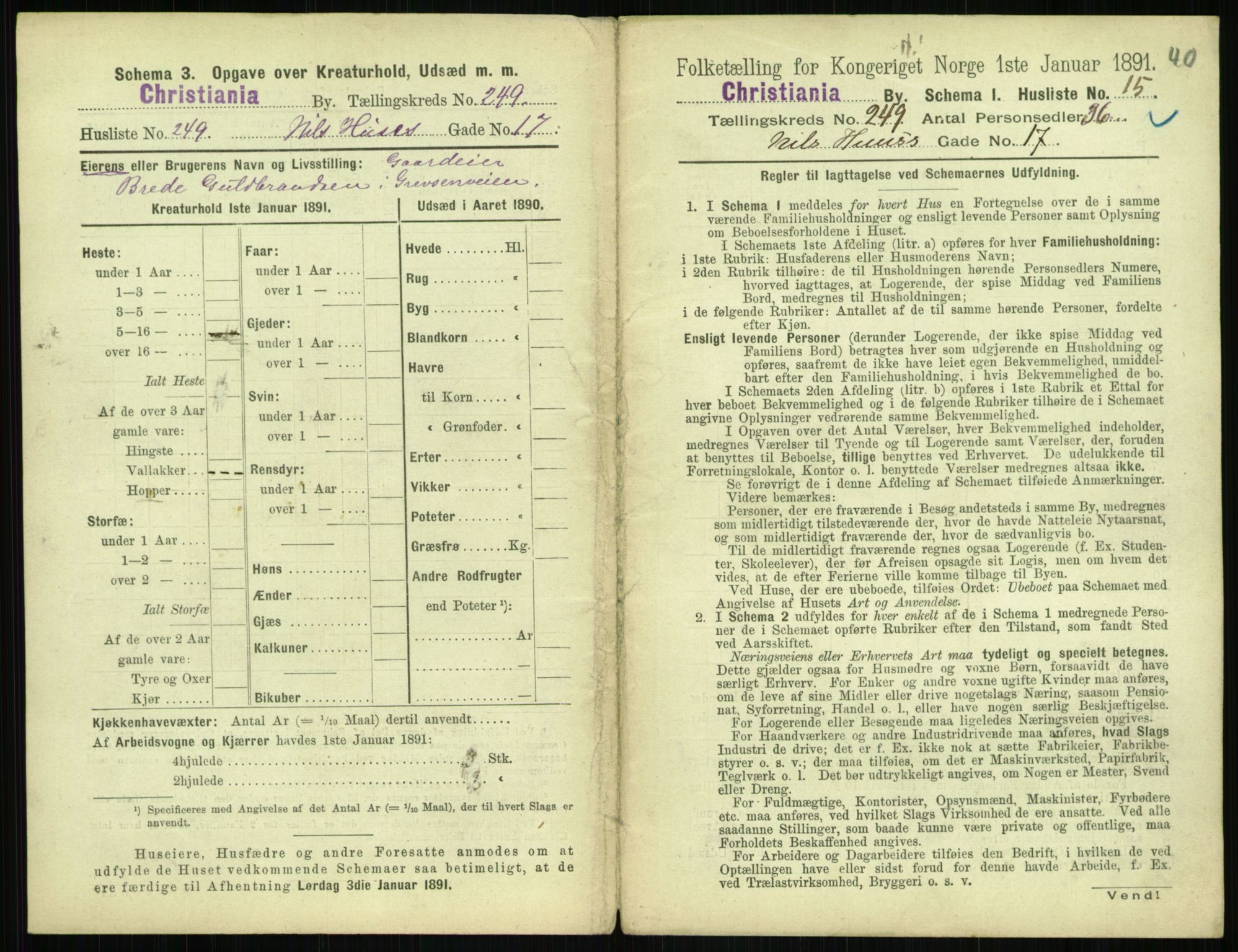 RA, 1891 census for 0301 Kristiania, 1891, p. 152303