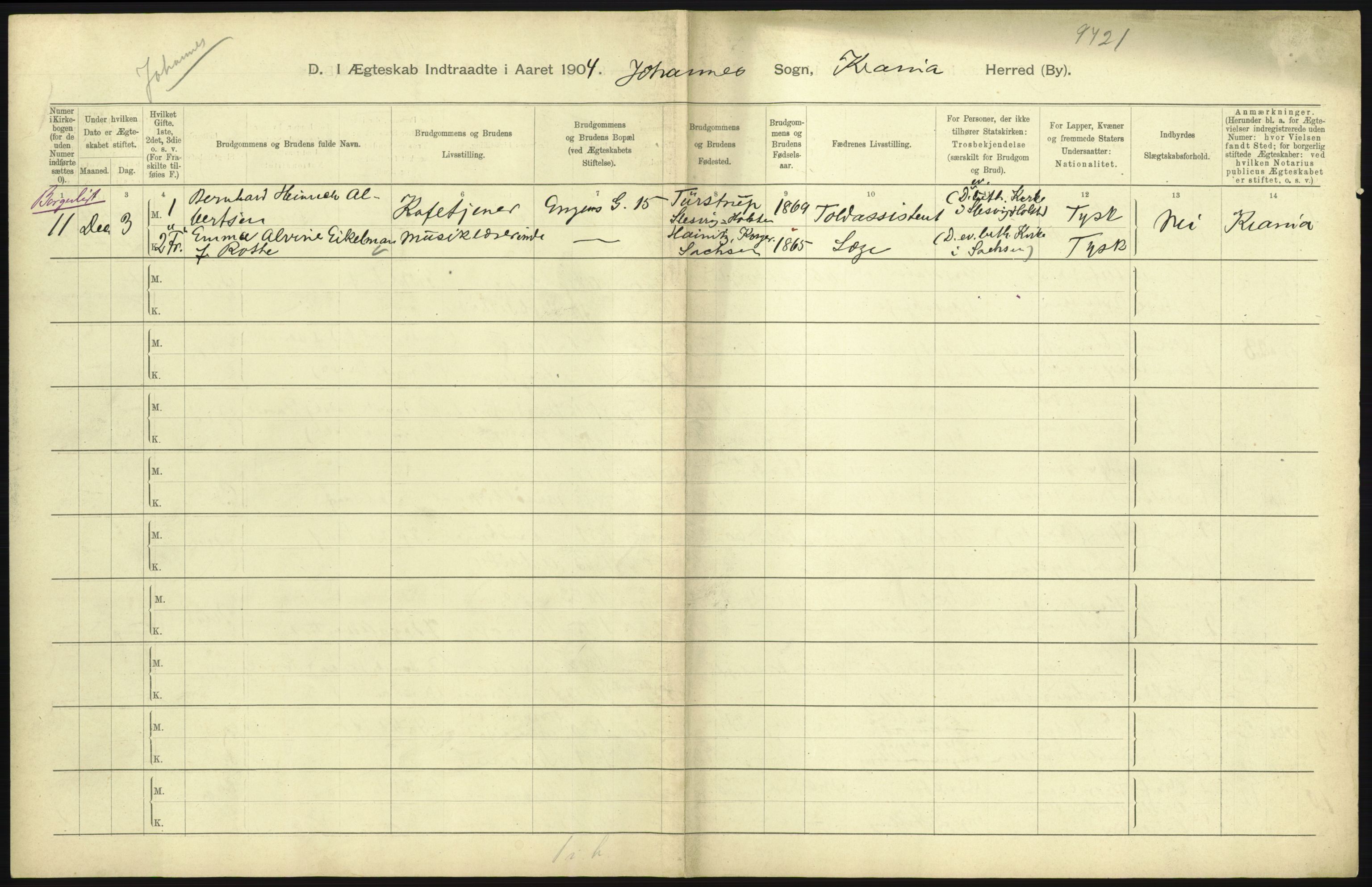 Statistisk sentralbyrå, Sosiodemografiske emner, Befolkning, AV/RA-S-2228/D/Df/Dfa/Dfab/L0004: Kristiania: Gifte, døde, 1904, p. 217