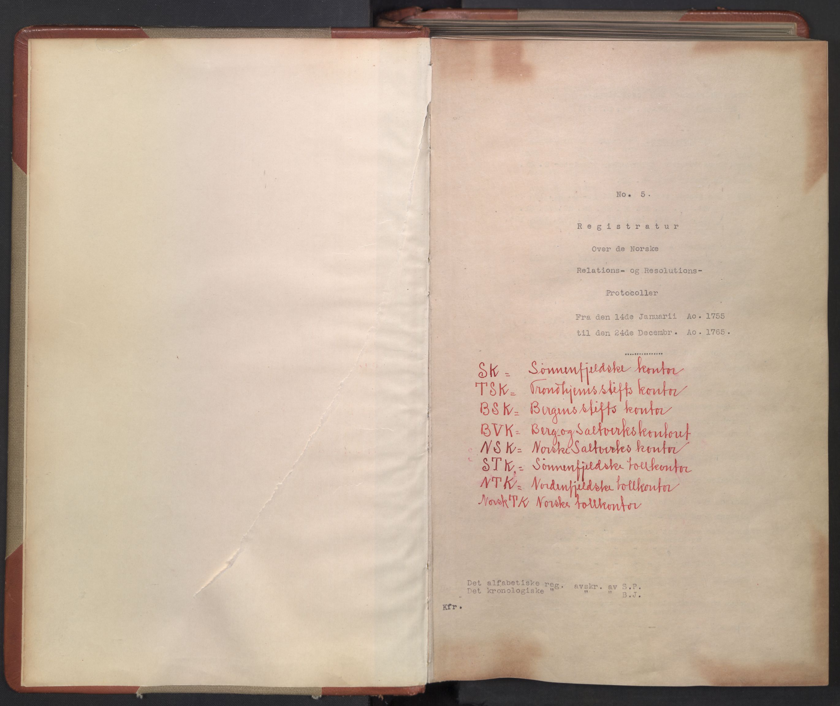 Avskriftsamlingen, RA/EA-4022/F/Fb/L0119: Registratur over norske Relasjons- og  resolusjonsprotokoller, 1755-1765, p. 3