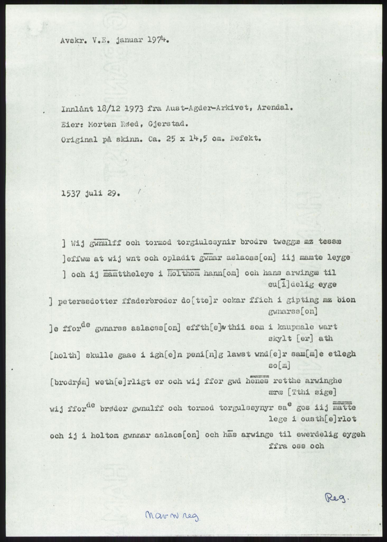 Samlinger til kildeutgivelse, Diplomavskriftsamlingen, RA/EA-4053/H/Ha, p. 1831