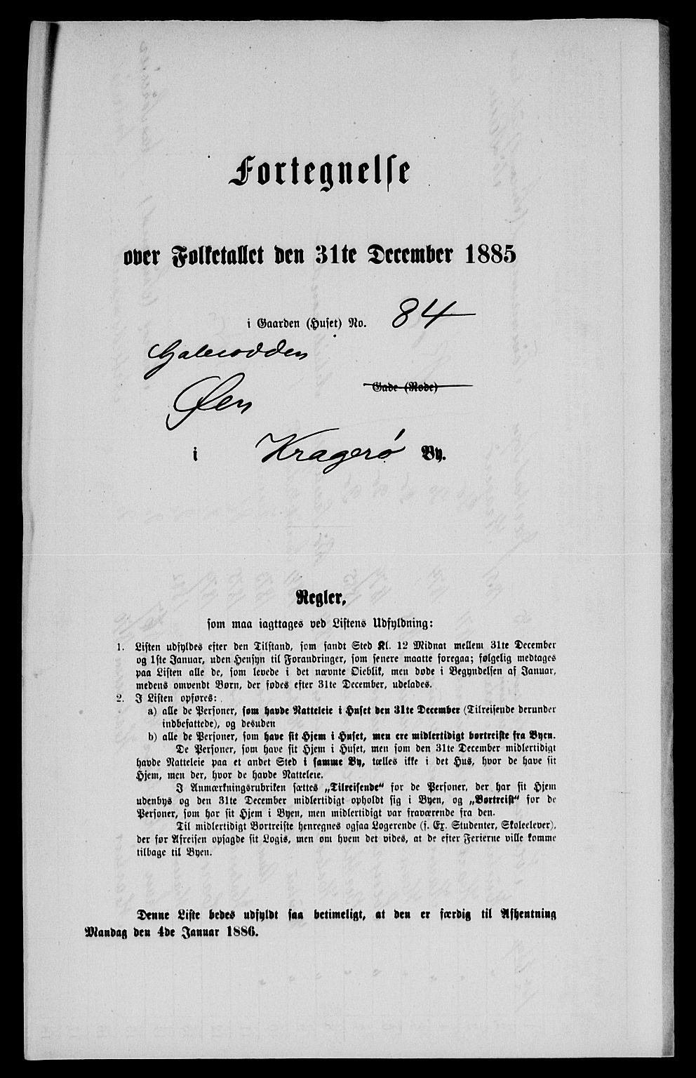 SAKO, 1885 census for 0801 Kragerø, 1885, p. 624