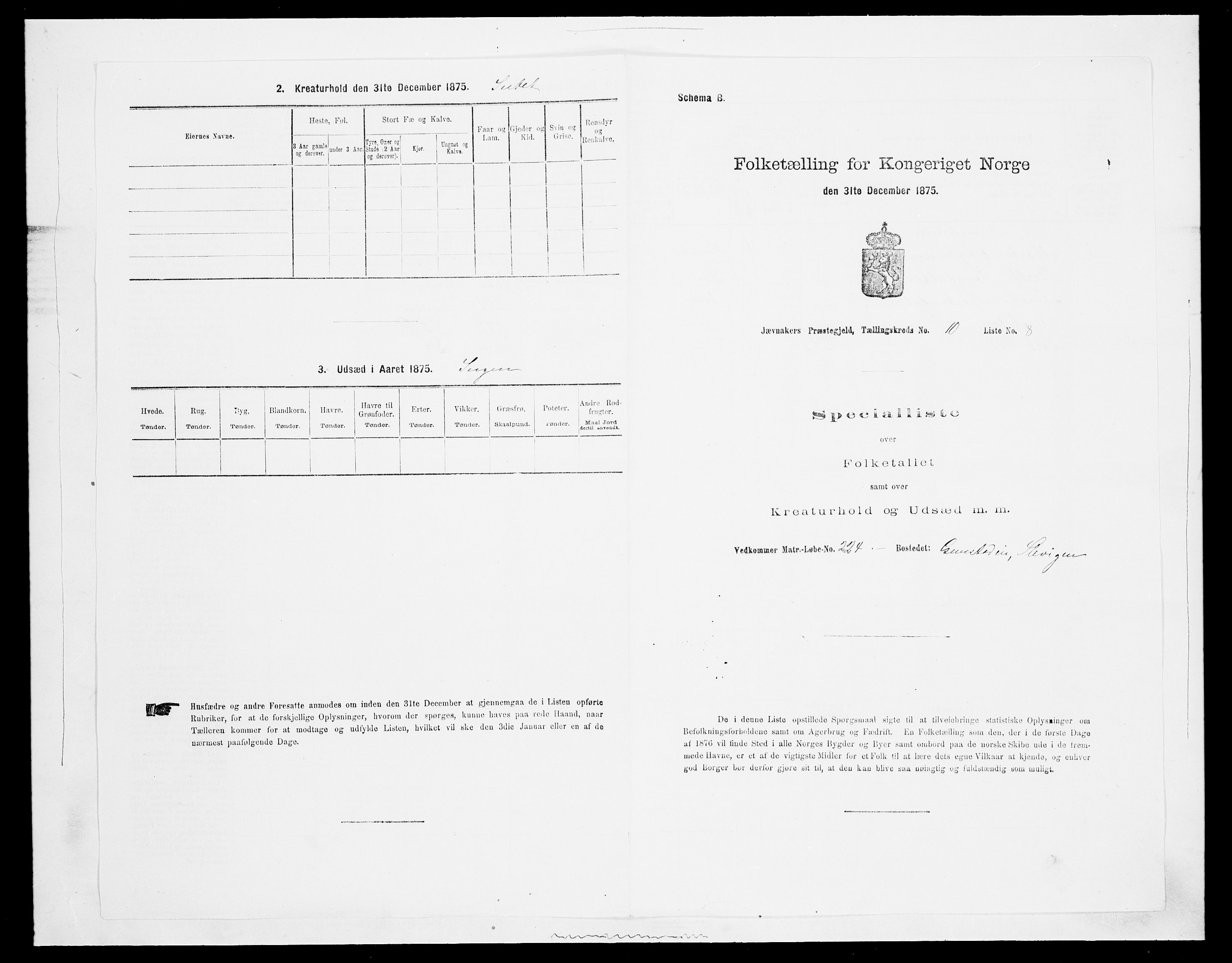 SAH, 1875 census for 0532P Jevnaker, 1875, p. 1720