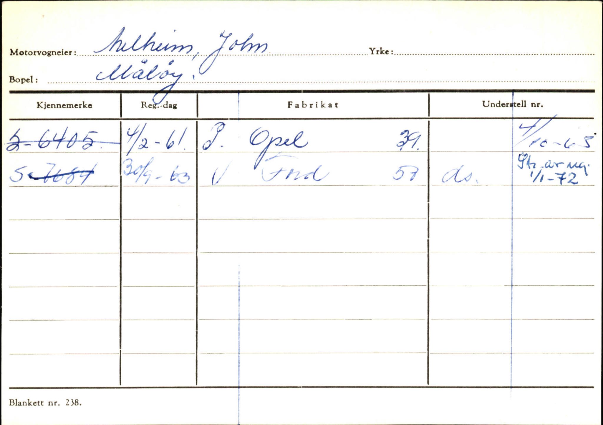 Statens vegvesen, Sogn og Fjordane vegkontor, SAB/A-5301/4/F/L0144: Registerkort Vågsøy A-R, 1945-1975, p. 1744