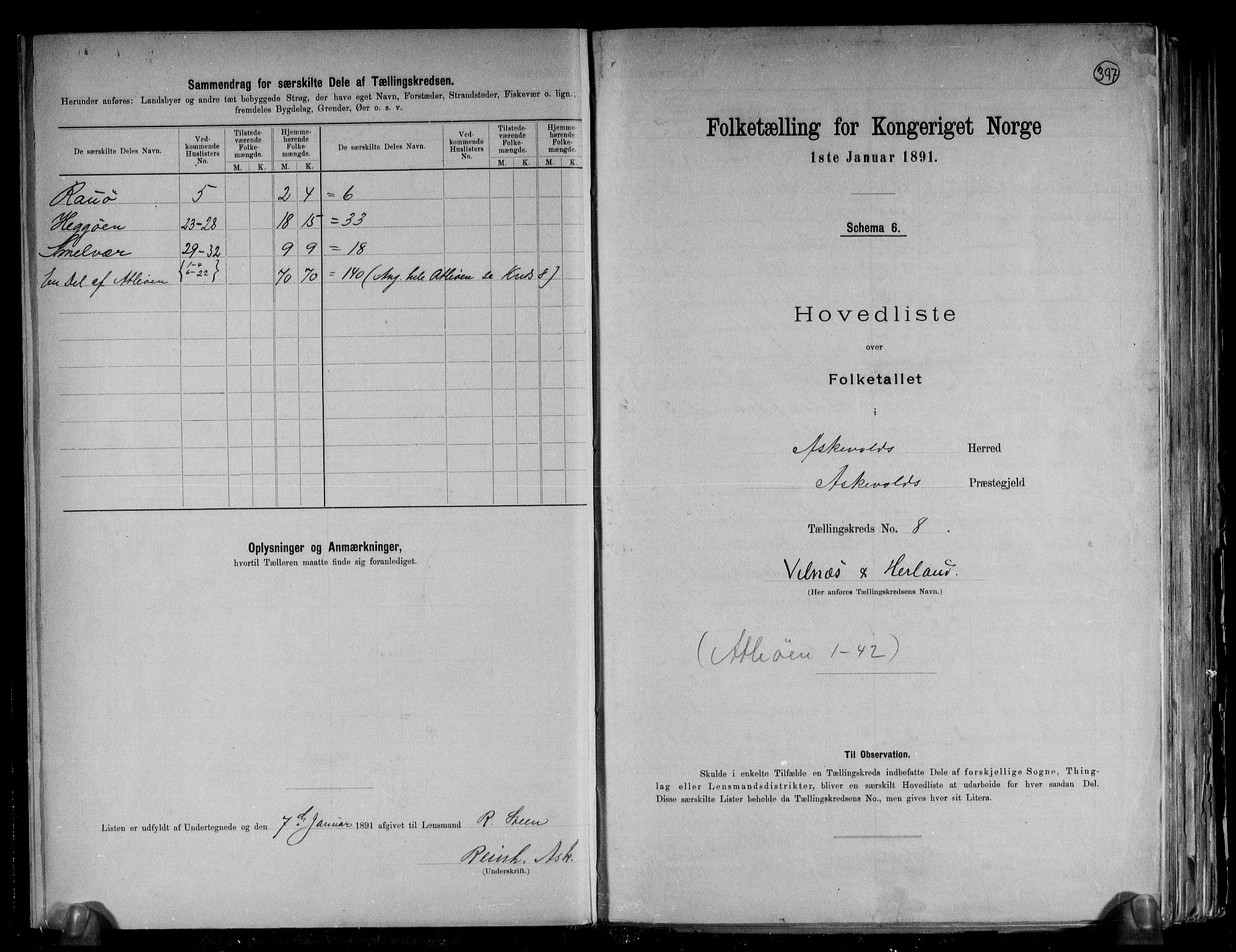 RA, 1891 census for 1428 Askvoll, 1891, p. 19