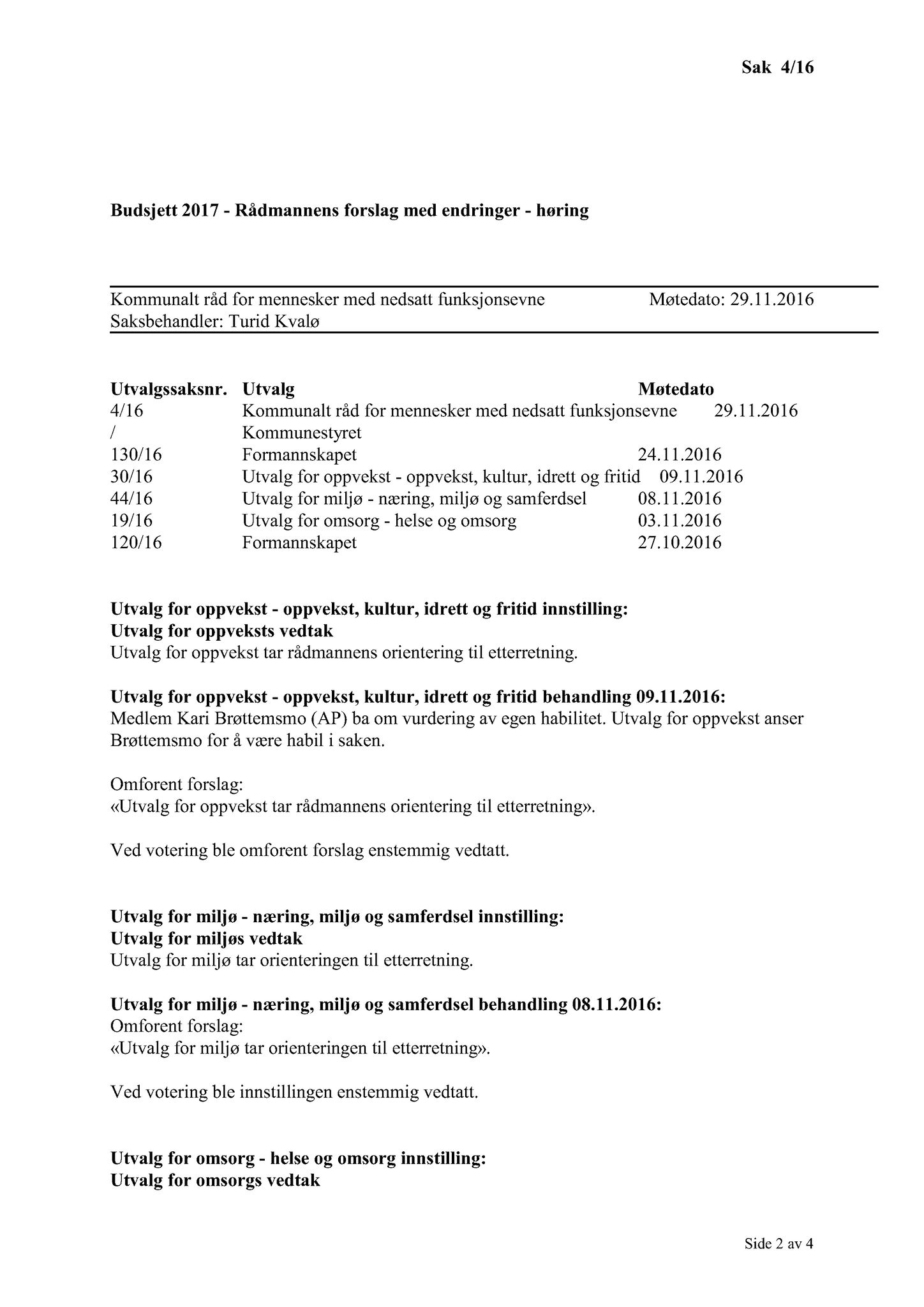 Klæbu Kommune, TRKO/KK/08-KMNF/L006: Kommunalt råd for mennesker med nedsatt funksjonsevne - Møteoversikt, 2016, p. 21