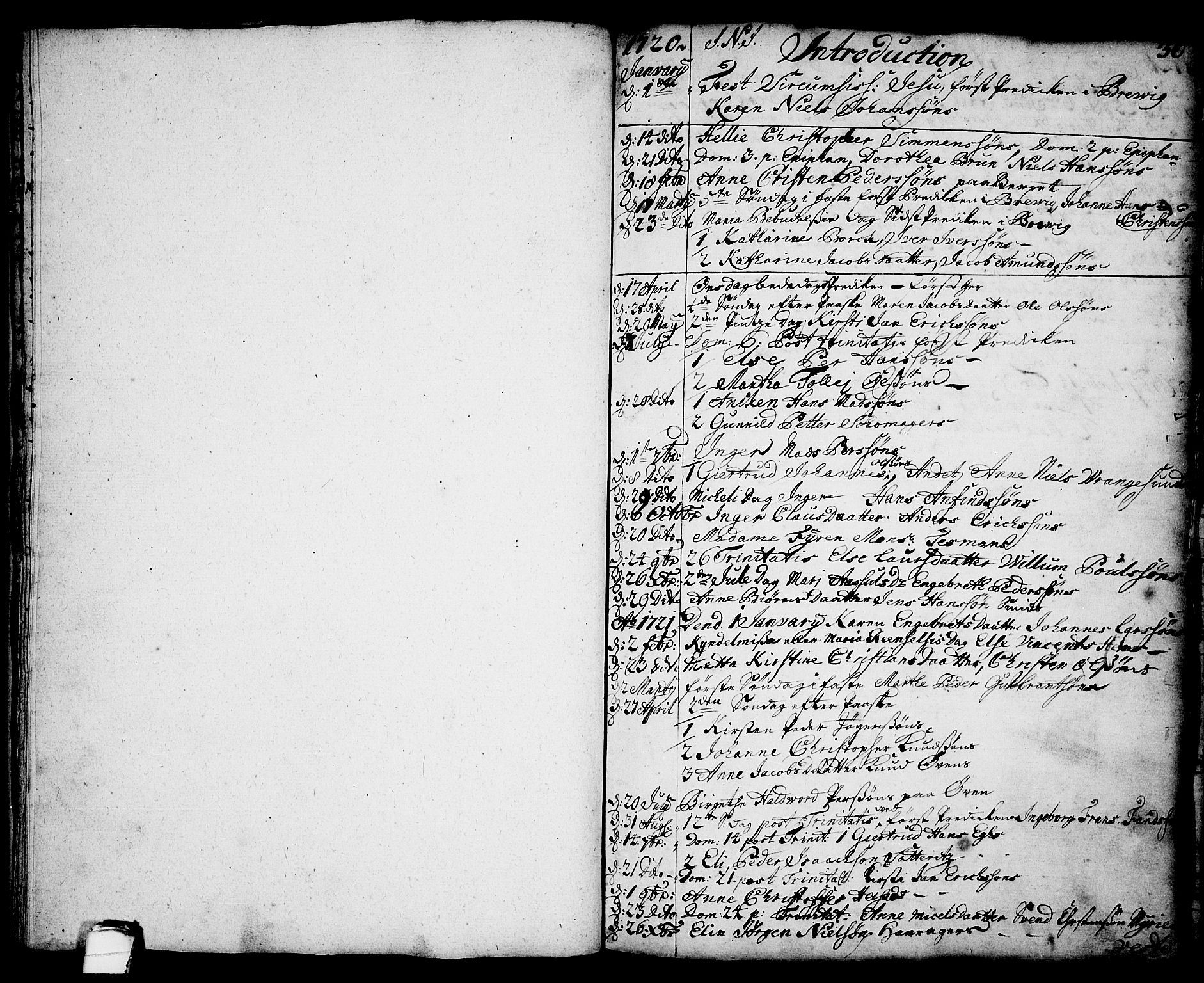 Brevik kirkebøker, AV/SAKO-A-255/F/Fa/L0002: Parish register (official) no. 2, 1720-1764, p. 36