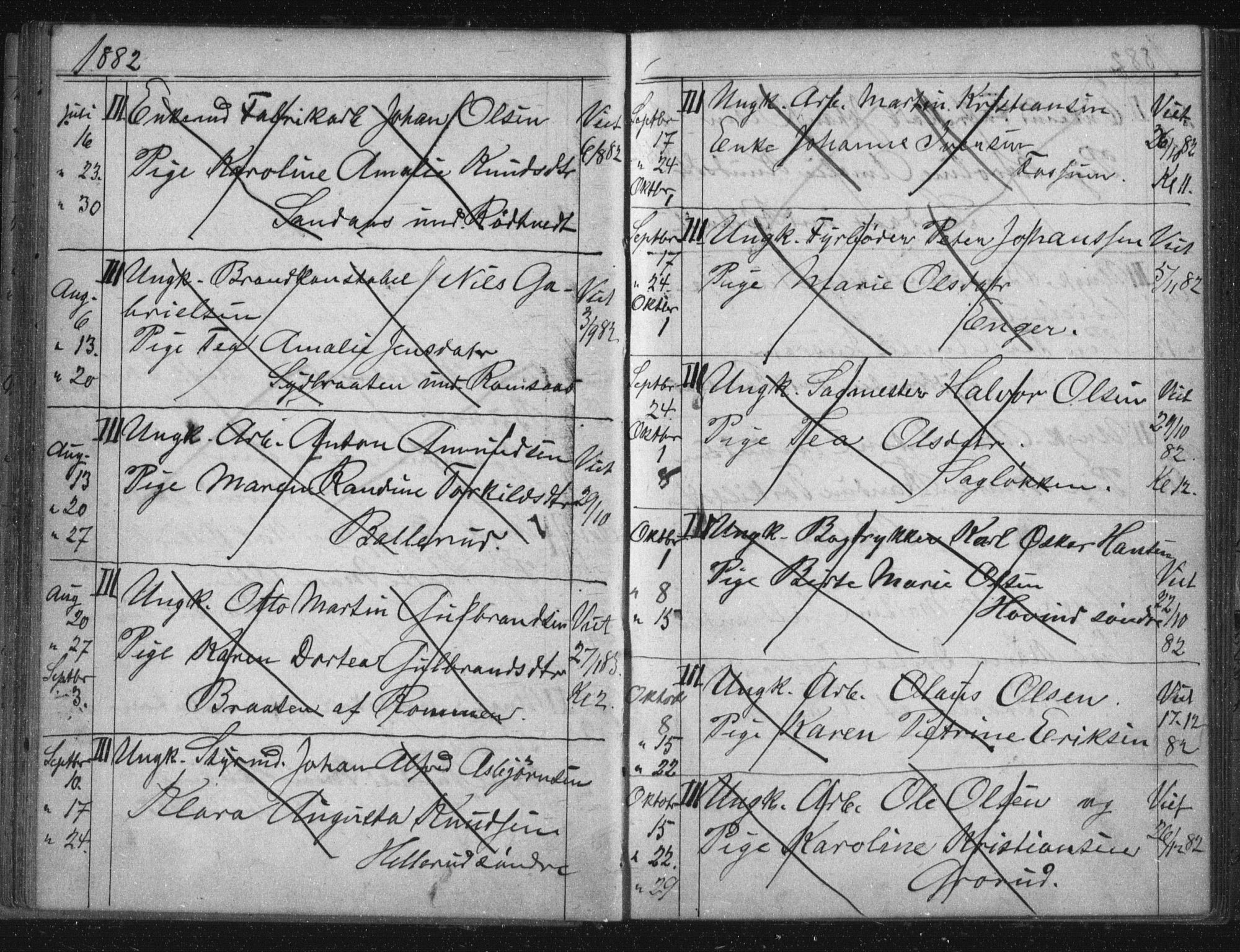 Østre Aker prestekontor Kirkebøker, AV/SAO-A-10840/H/Ha/L0005: Banns register no. I 5, 1879-1899