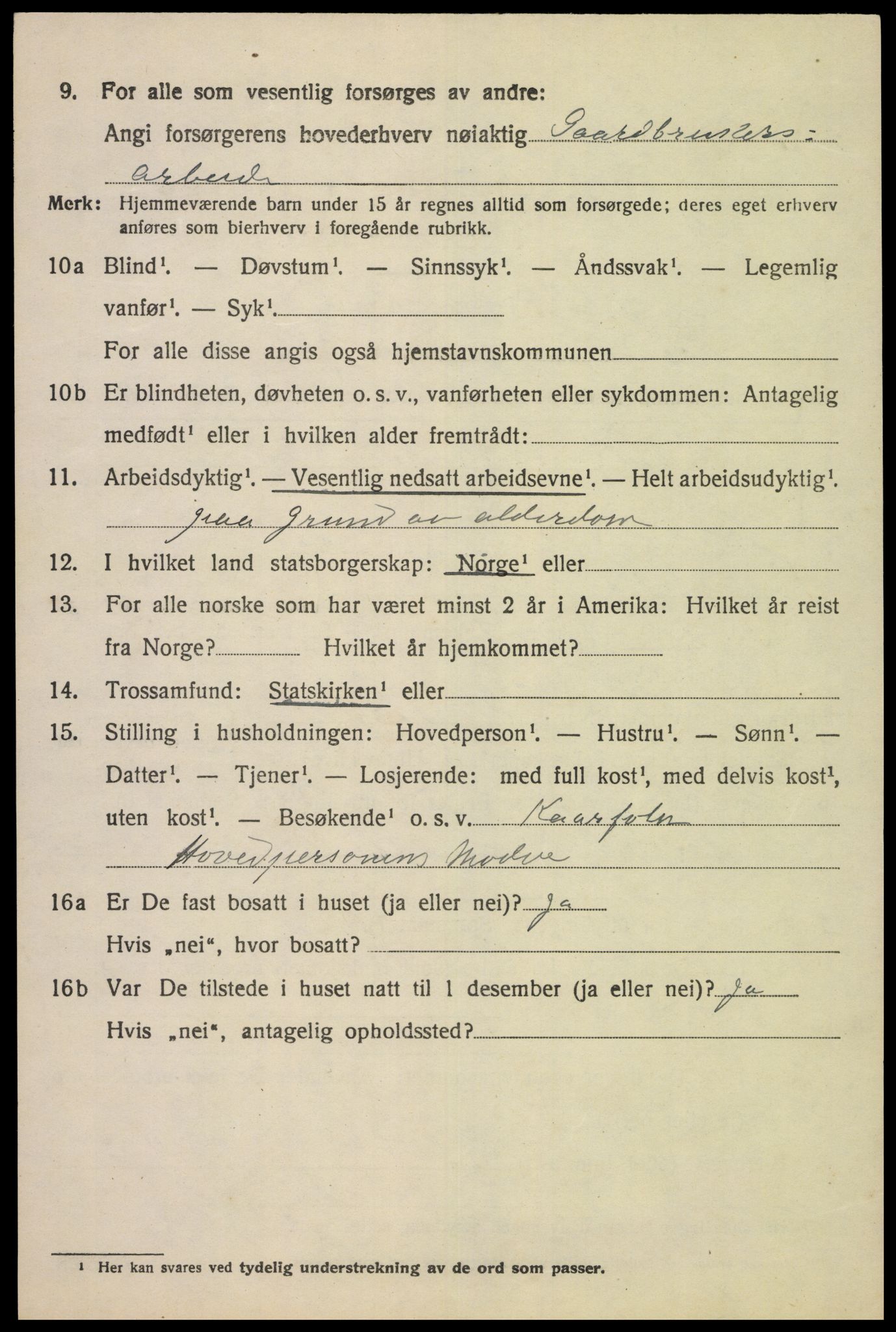 SAK, 1920 census for Hægebostad, 1920, p. 876