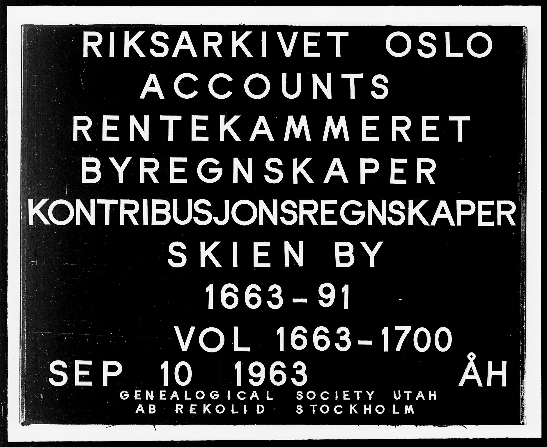 Rentekammeret inntil 1814, Reviderte regnskaper, Byregnskaper, AV/RA-EA-4066/R/Rj/L0193: [J3] Kontribusjonsregnskap (med Langesund, Brevik, Porsgrunn og Kragerø), 1663-1691, p. 1