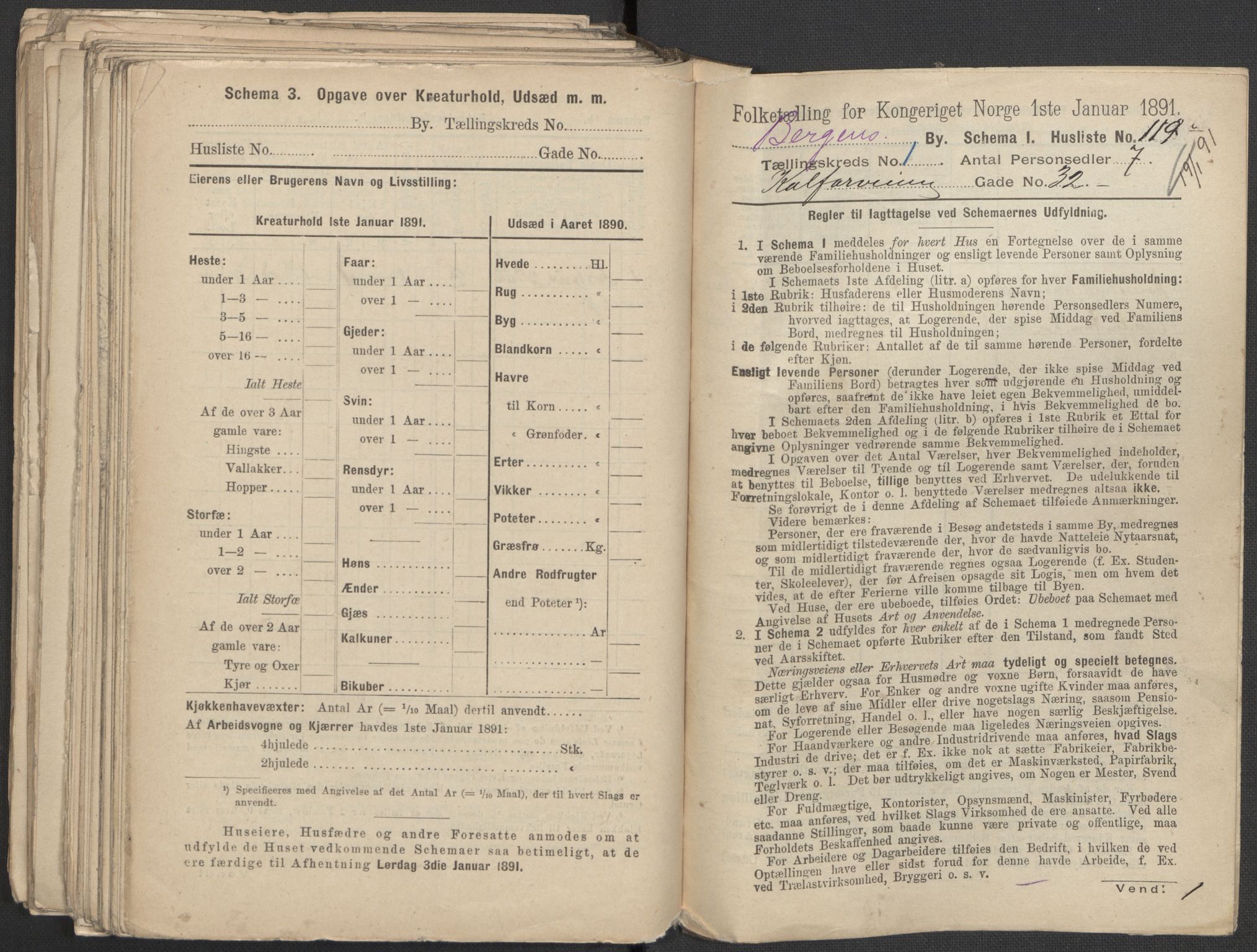 RA, 1891 Census for 1301 Bergen, 1891, p. 382