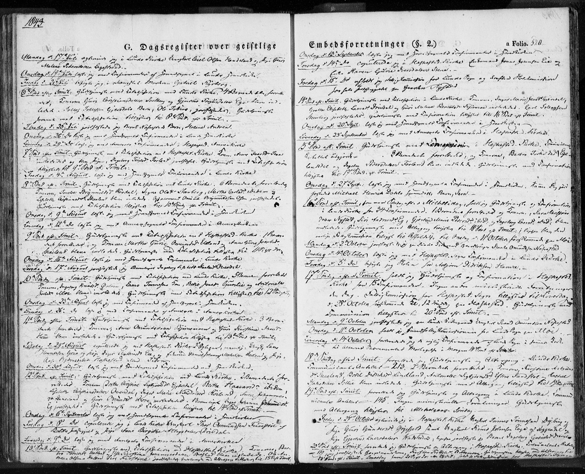 Lund sokneprestkontor, AV/SAST-A-101809/S06/L0008: Parish register (official) no. A 7.2, 1833-1854, p. 520