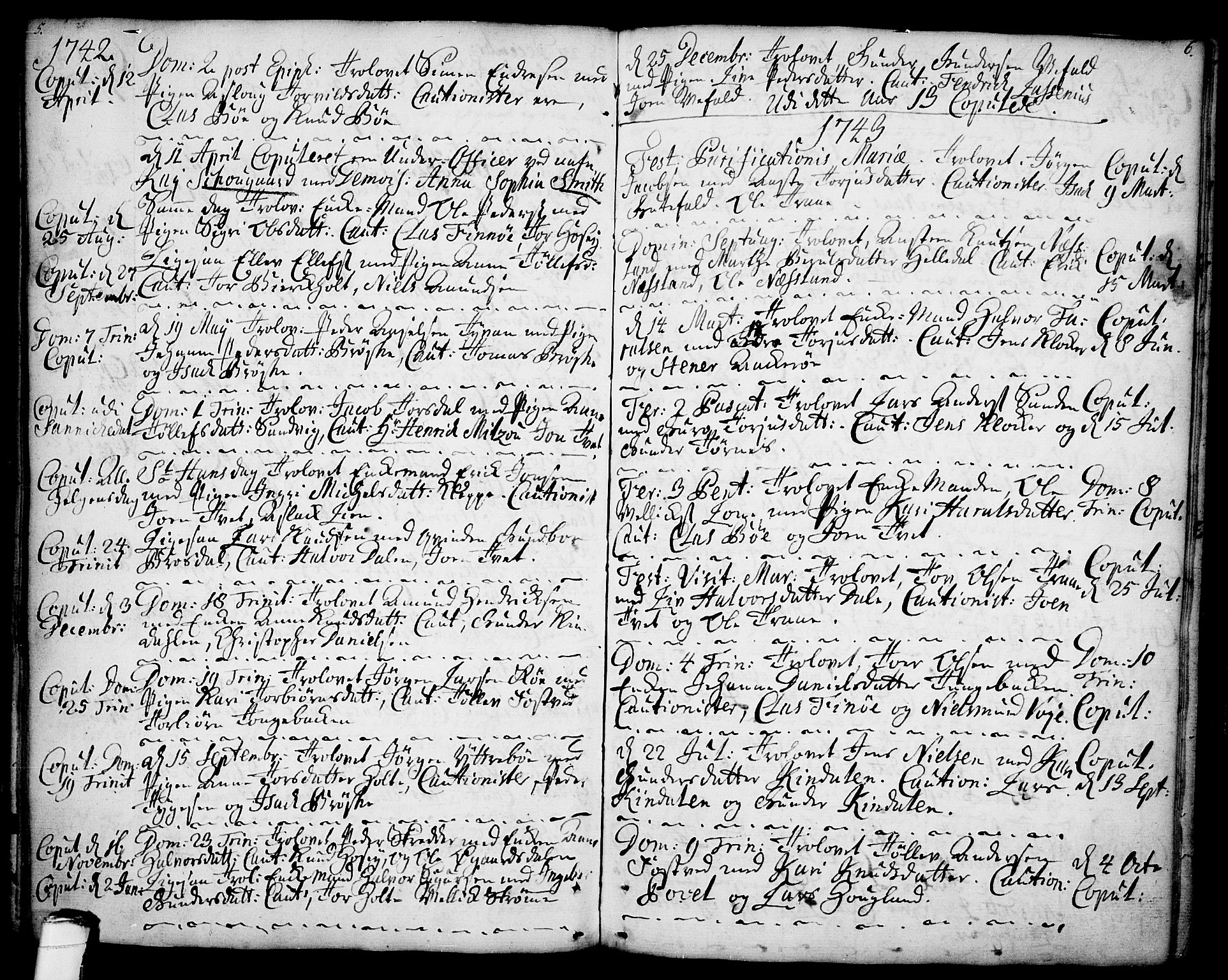Drangedal kirkebøker, SAKO/A-258/F/Fa/L0001: Parish register (official) no. 1, 1697-1767, p. 5-6