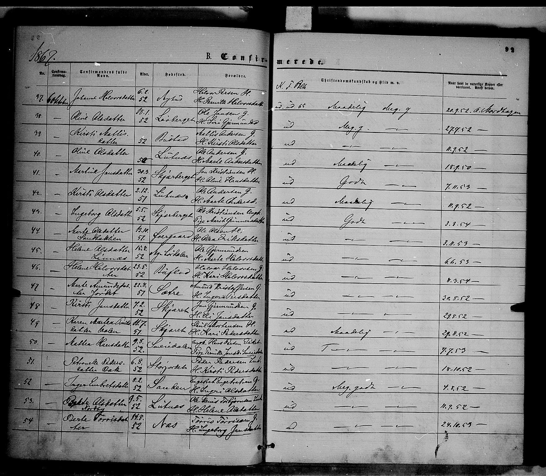 Trysil prestekontor, AV/SAH-PREST-046/H/Ha/Haa/L0006: Parish register (official) no. 6, 1866-1873, p. 92