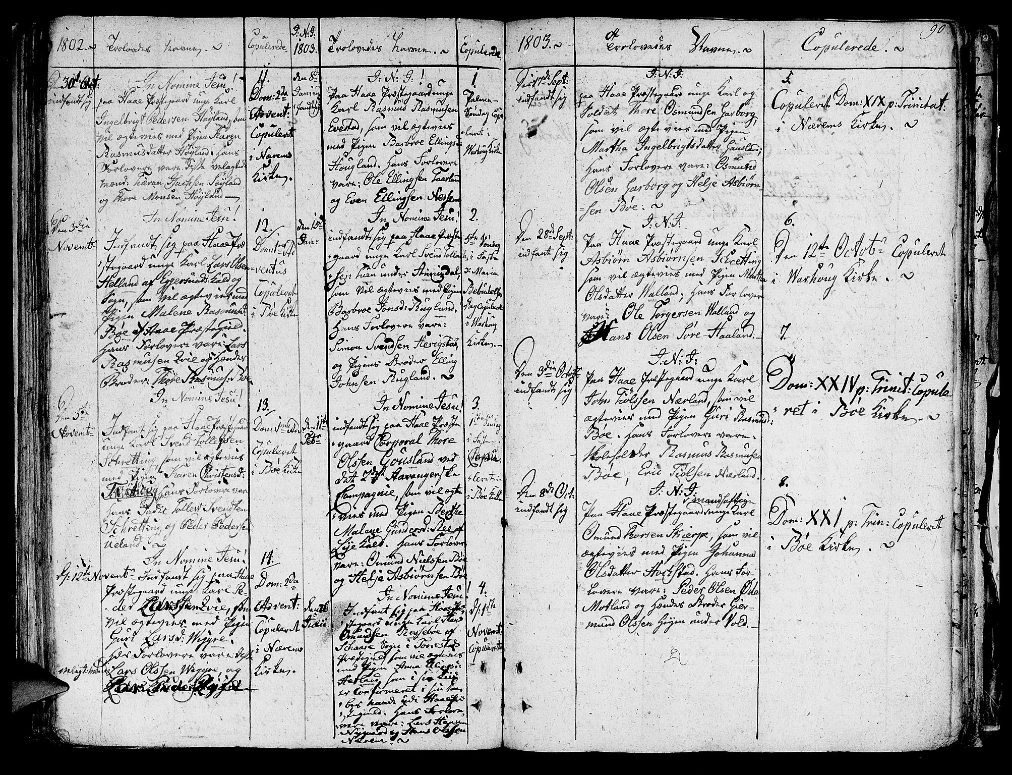 Hå sokneprestkontor, SAST/A-101801/001/30BA/L0001: Parish register (official) no. A 1, 1787-1812, p. 90