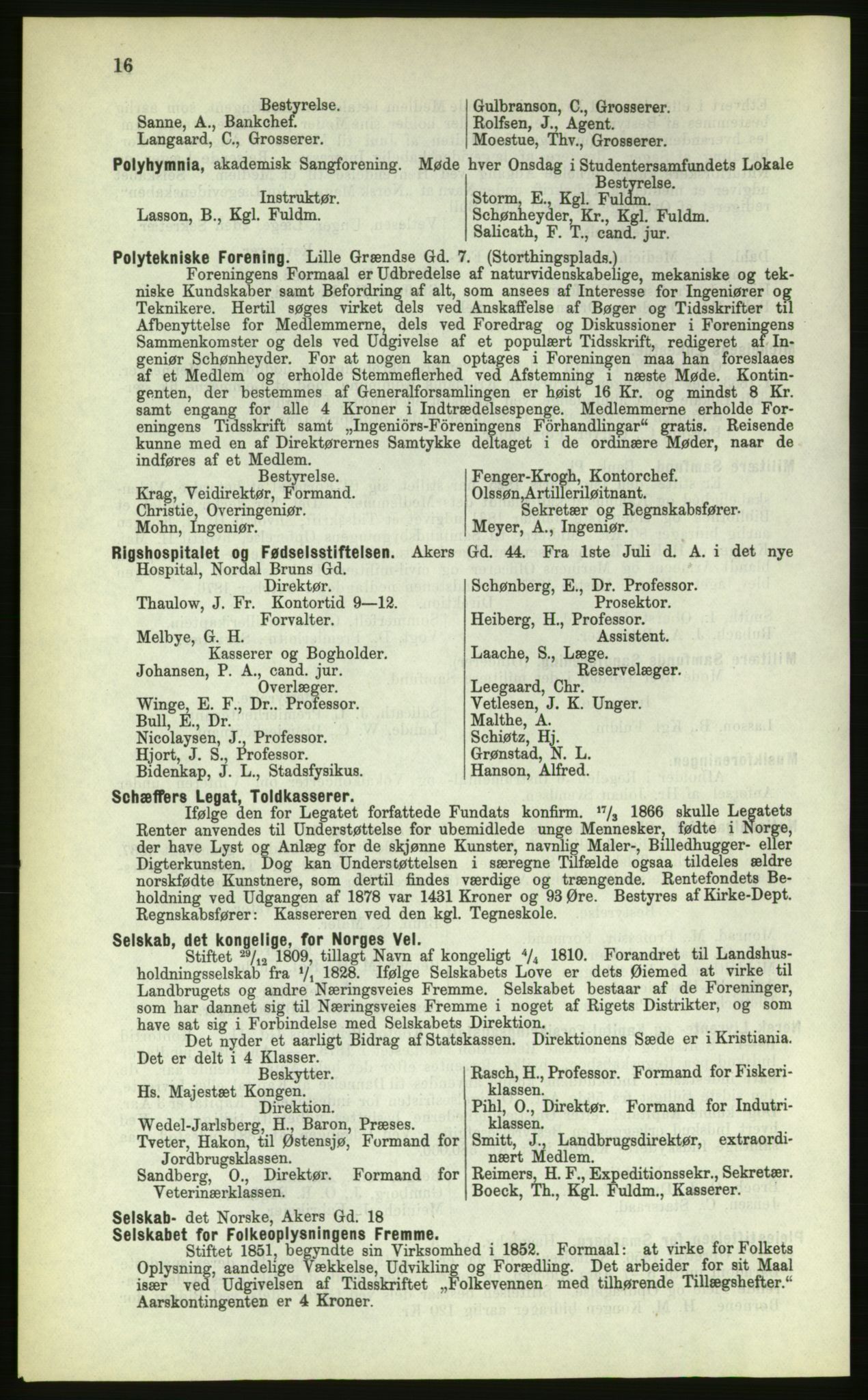 Kristiania/Oslo adressebok, PUBL/-, 1883, p. 16