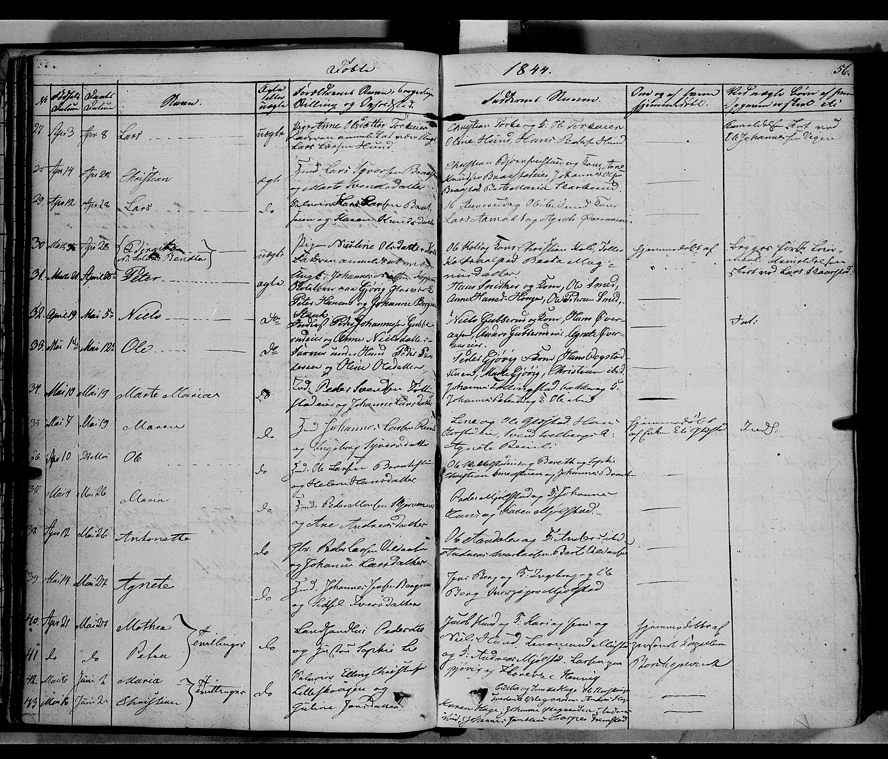 Vardal prestekontor, SAH/PREST-100/H/Ha/Haa/L0005: Parish register (official) no. 5, 1831-1853, p. 56
