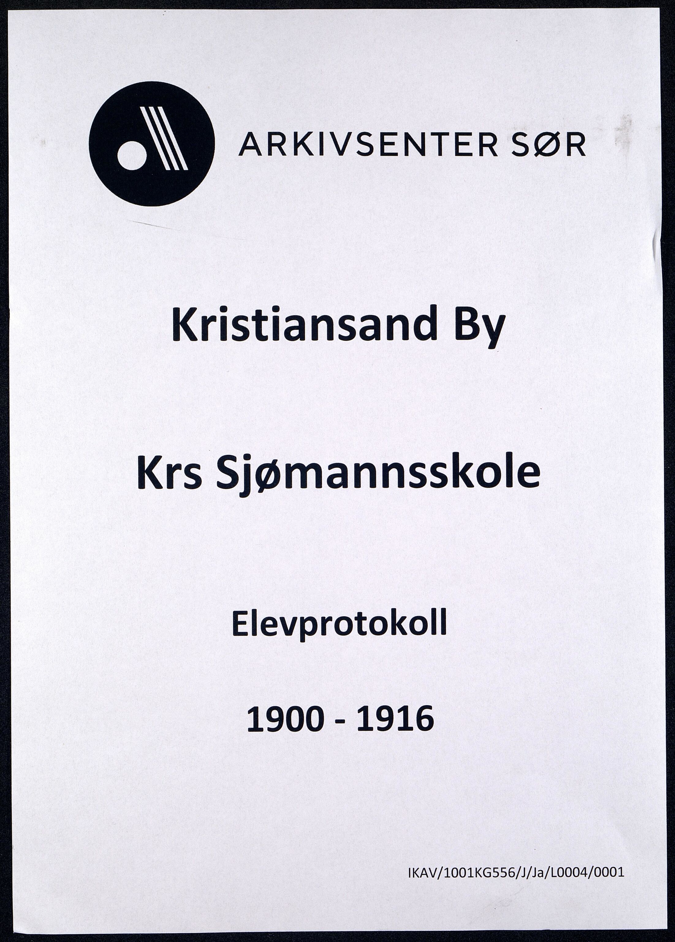 Kristiansand By - Kristiansand Off. Sjømannsskole/ Navigasjonsskole, IKAV/1001KG556/J/Ja/L0004/0001: Elevprotokoller / Elevprotokoll, 1900-1916