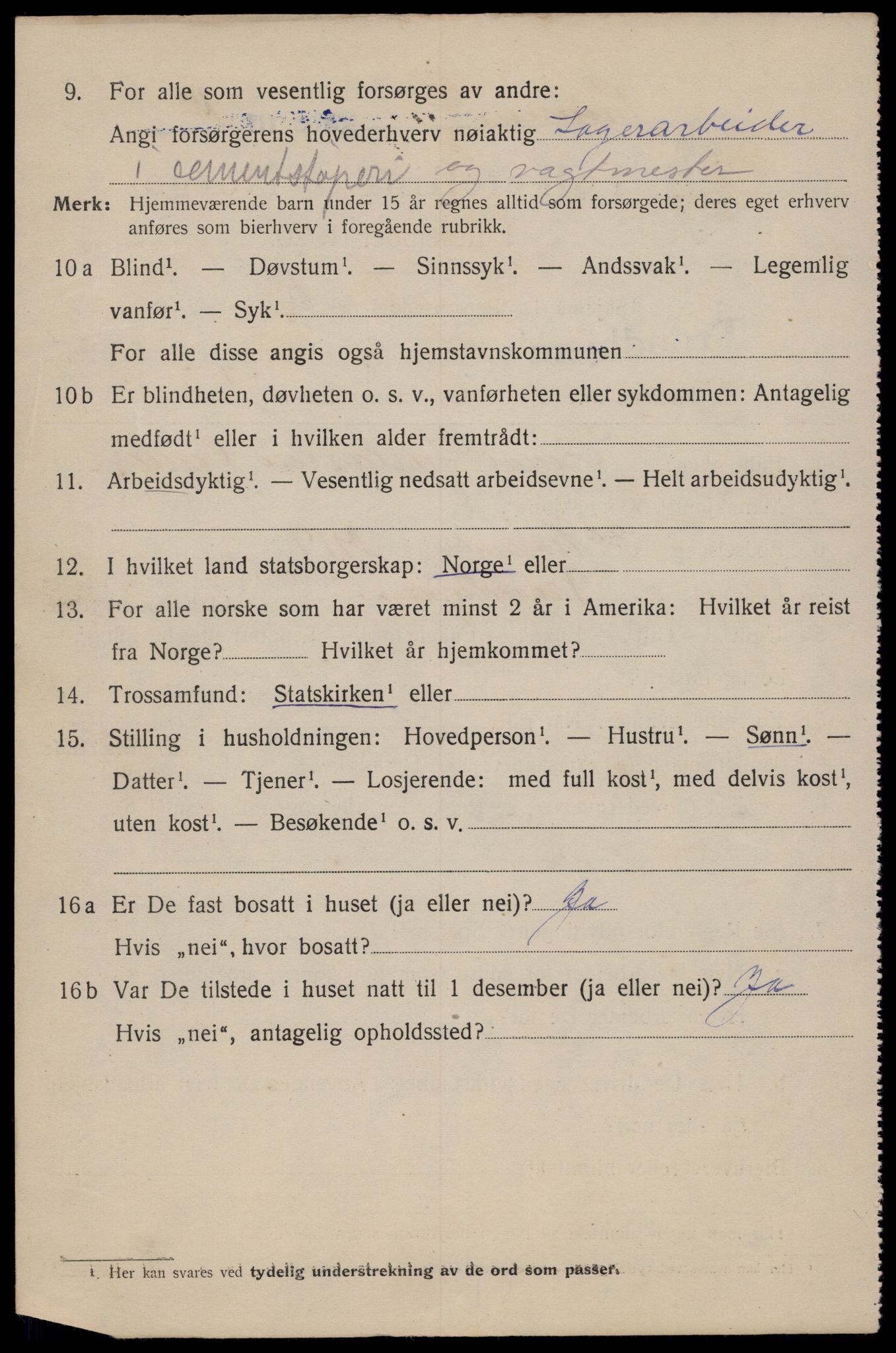 SAT, 1920 census for Trondheim, 1920, p. 65357