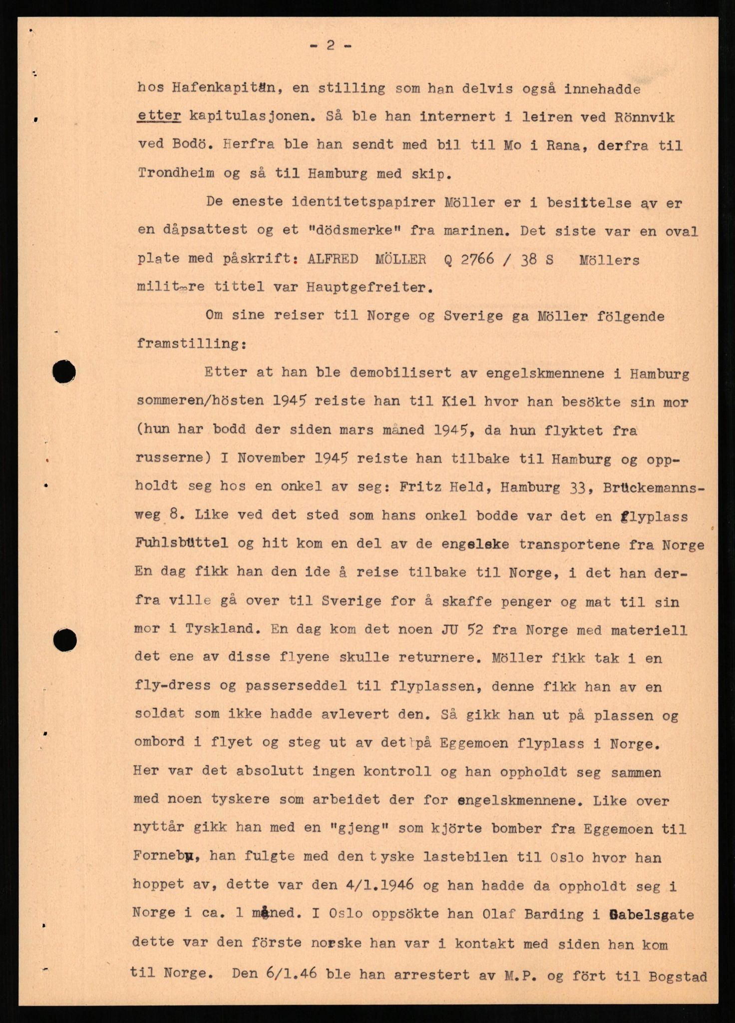 Forsvaret, Forsvarets overkommando II, AV/RA-RAFA-3915/D/Db/L0023: CI Questionaires. Tyske okkupasjonsstyrker i Norge. Tyskere., 1945-1946, p. 357
