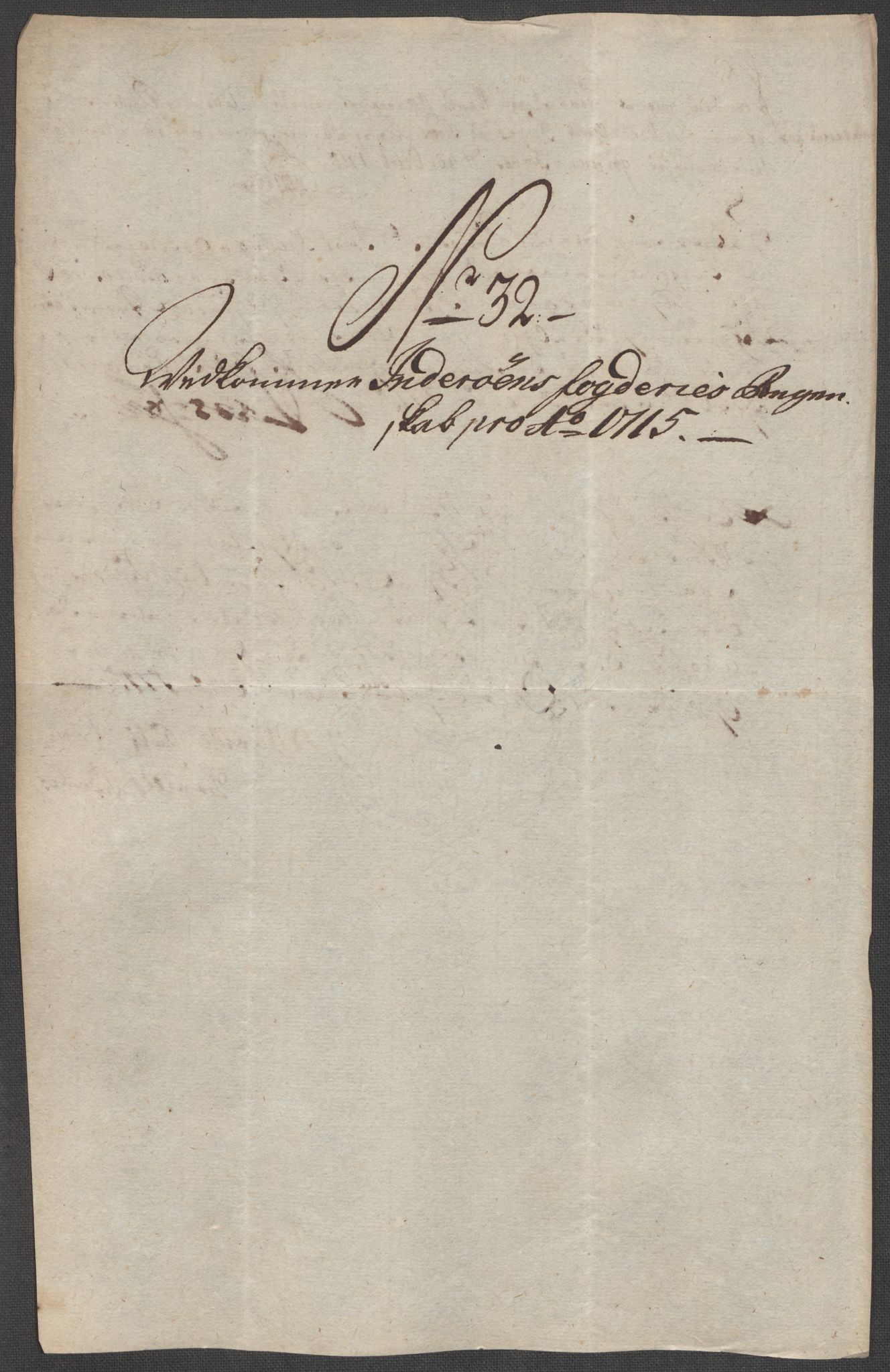 Rentekammeret inntil 1814, Reviderte regnskaper, Fogderegnskap, RA/EA-4092/R63/L4323: Fogderegnskap Inderøy, 1715, p. 299