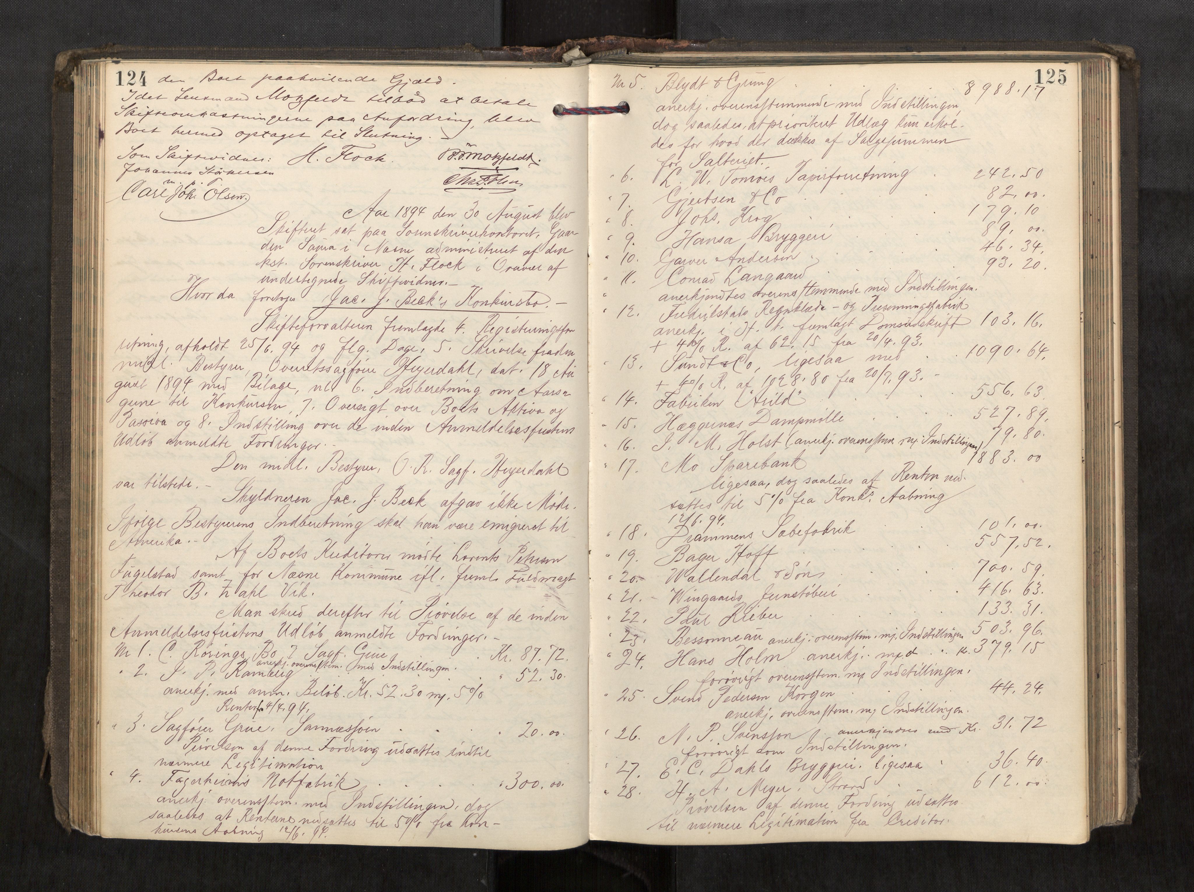 Rana sorenskriveri , AV/SAT-A-1108/1/3/3B/L0006: Skiftebehandlingsprotokoll, 1892-1901, p. 124-125