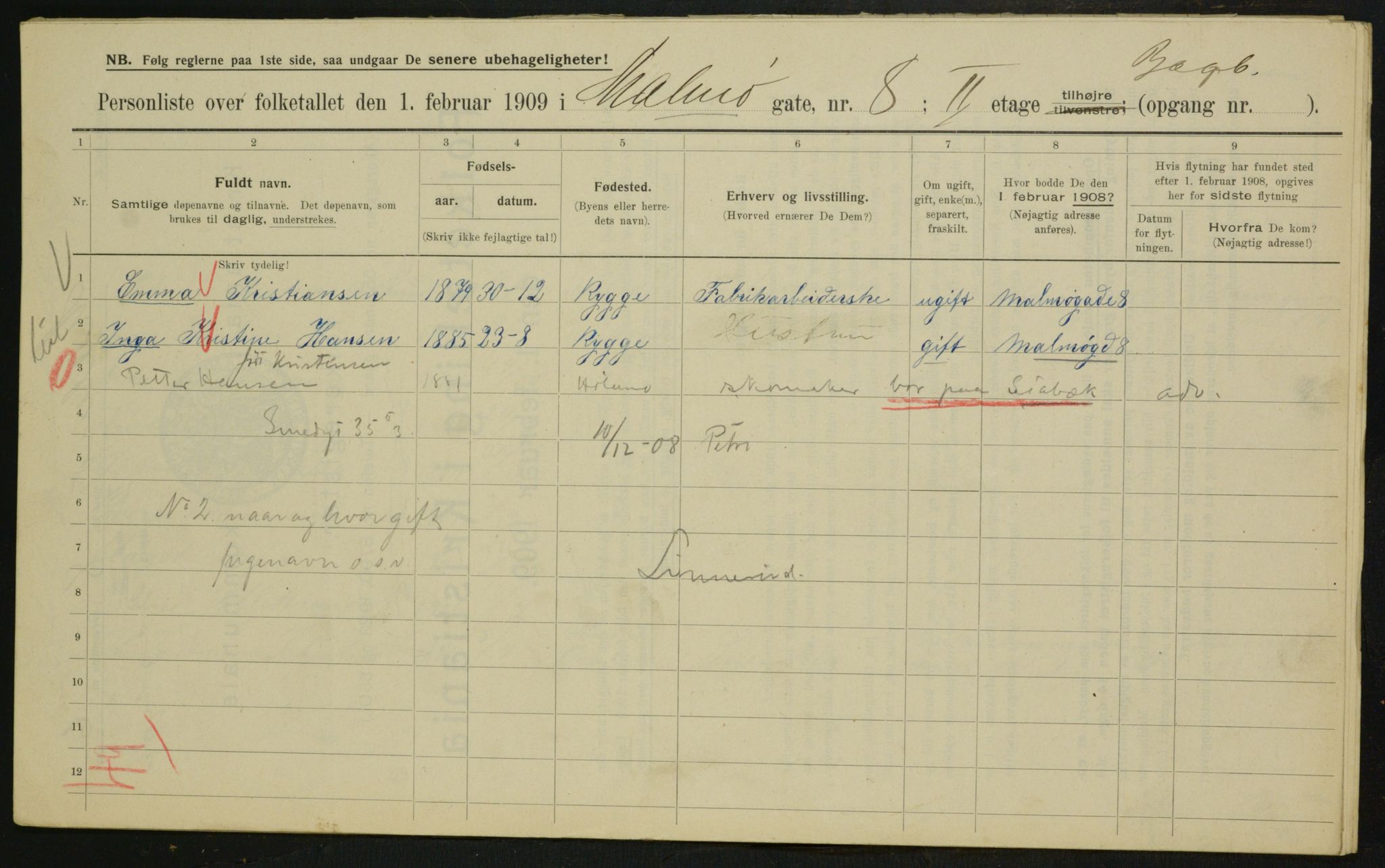 OBA, Municipal Census 1909 for Kristiania, 1909, p. 54602