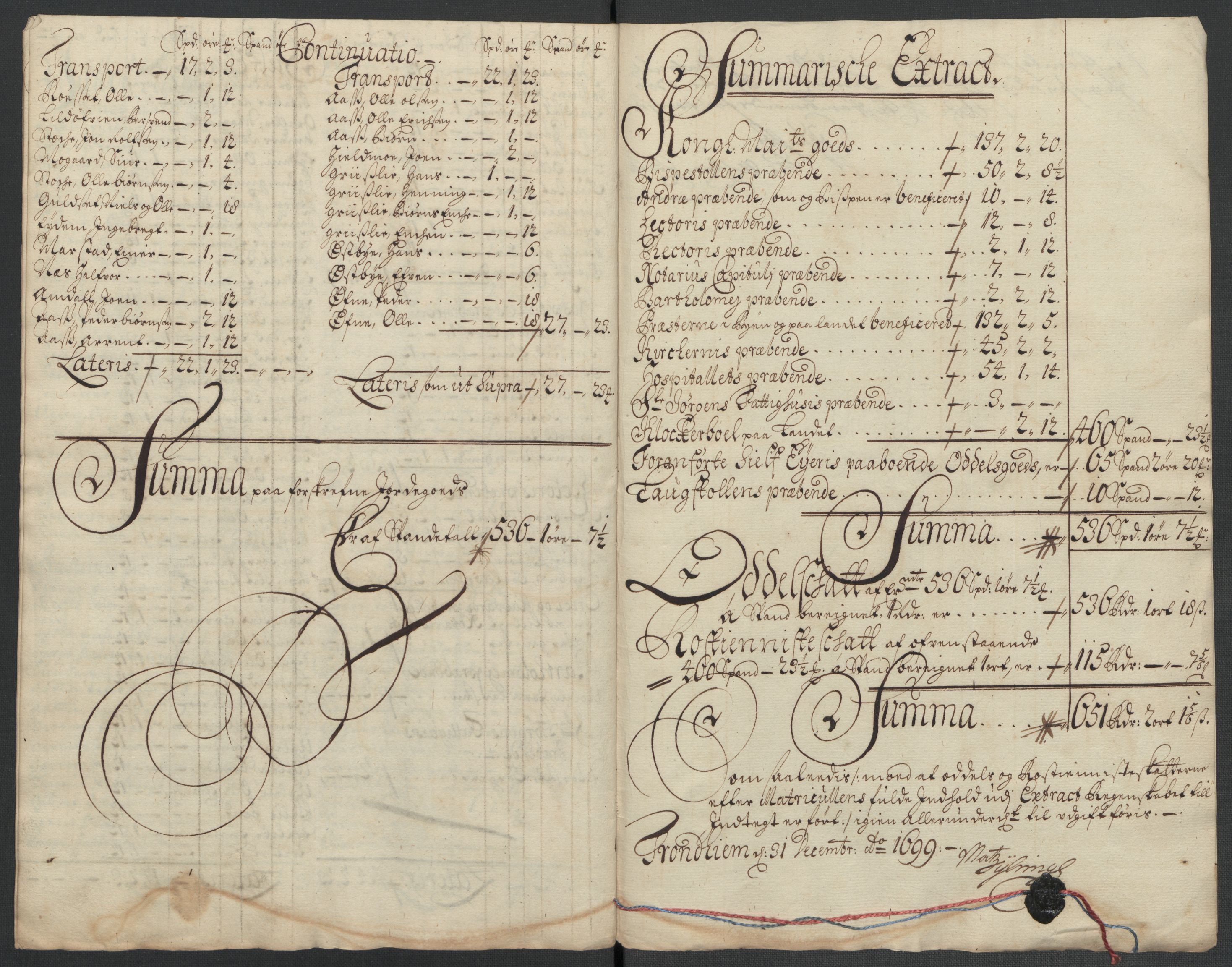 Rentekammeret inntil 1814, Reviderte regnskaper, Fogderegnskap, AV/RA-EA-4092/R61/L4107: Fogderegnskap Strinda og Selbu, 1698-1700, p. 298