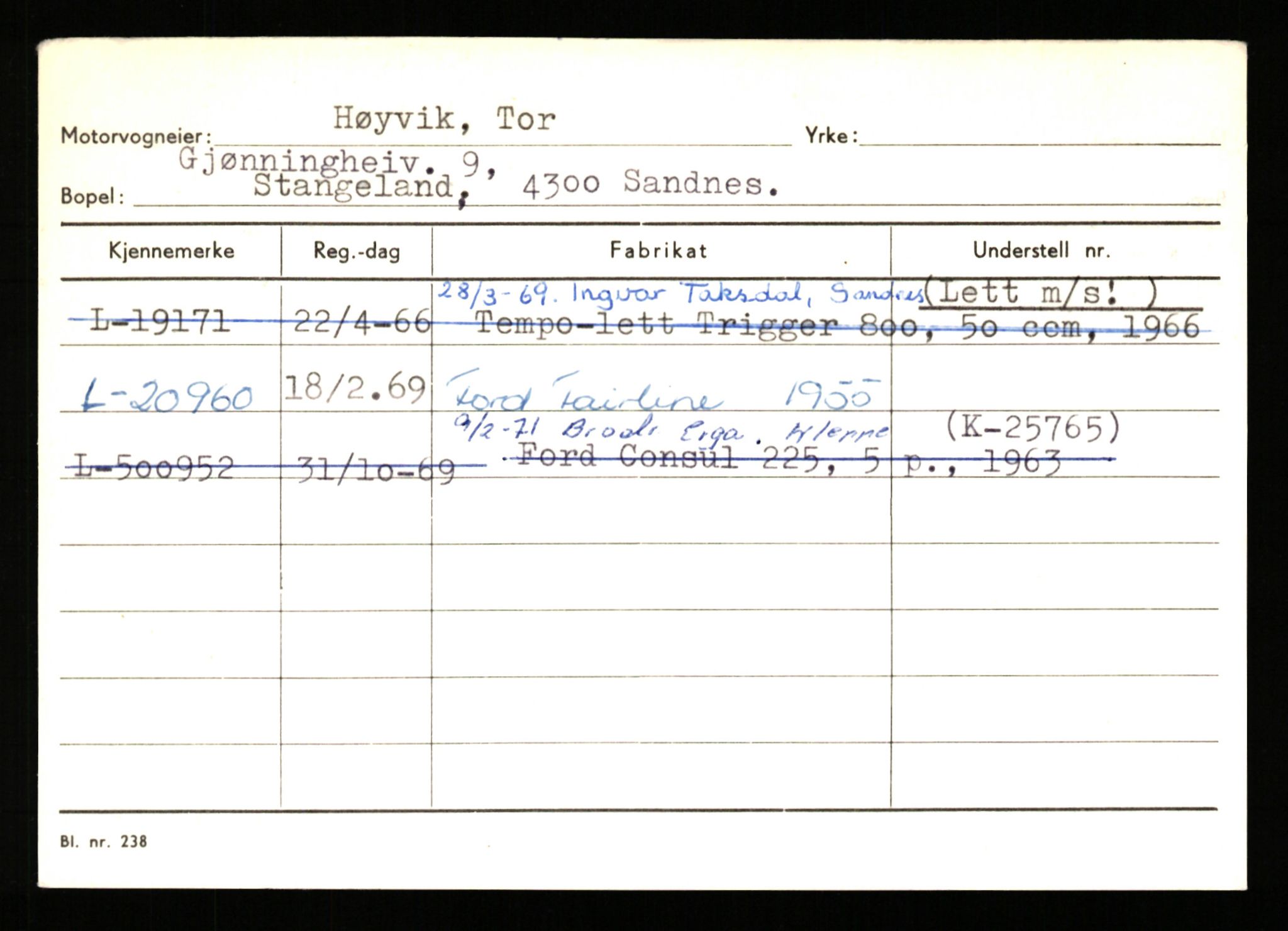 Stavanger trafikkstasjon, SAST/A-101942/0/H/L0017: Høymark - Isaksen, 1930-1971, p. 149