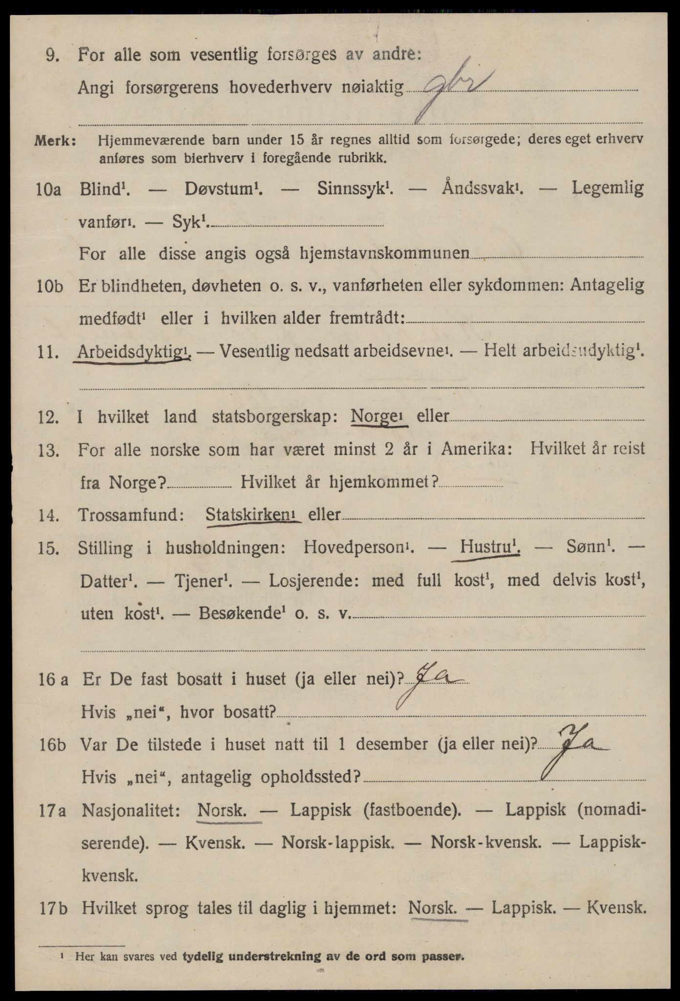 SAT, 1920 census for Ørland, 1920, p. 1346