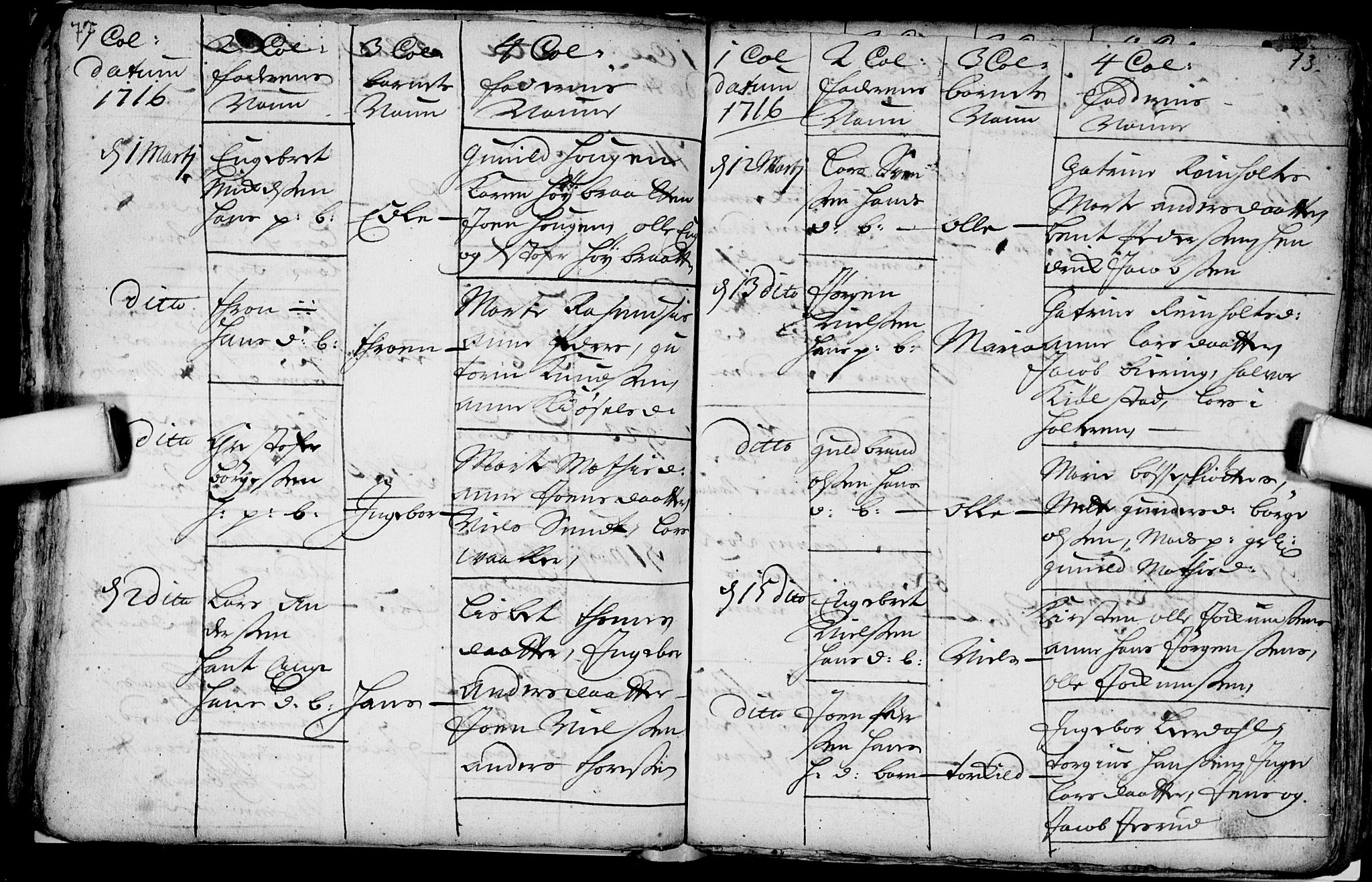 Aker prestekontor kirkebøker, AV/SAO-A-10861/F/L0002: Parish register (official) no. 2, 1714-1720, p. 72-73