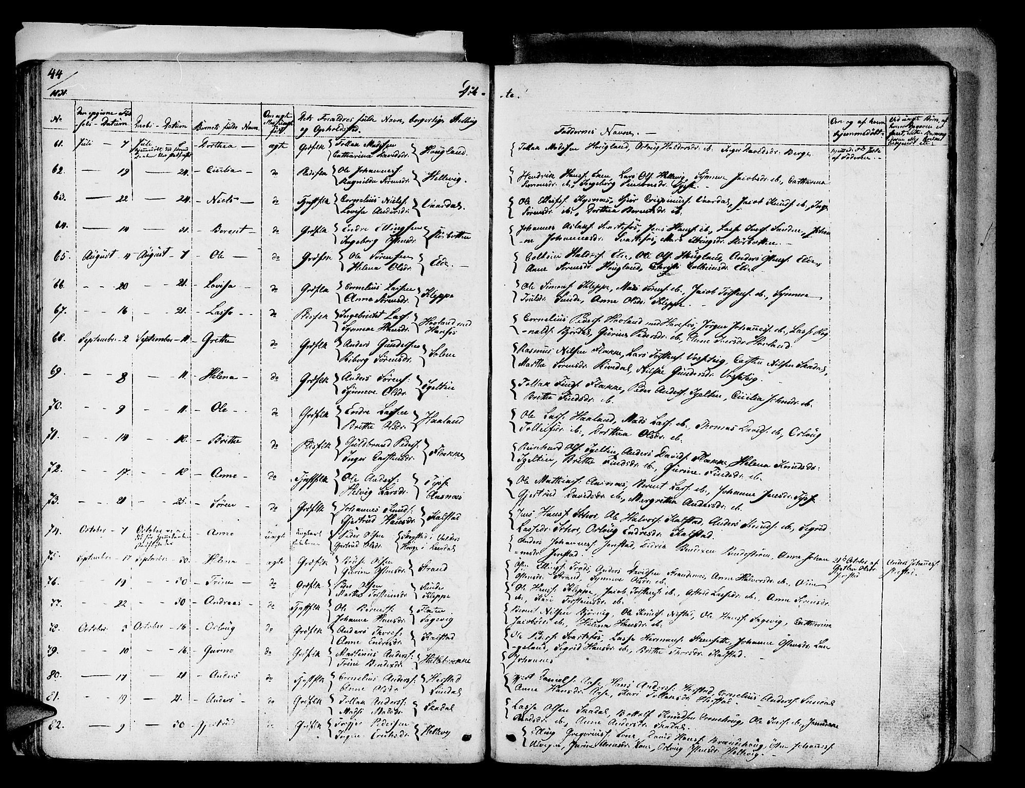 Fjaler sokneprestembete, SAB/A-79801/H/Haa/Haaa/L0005: Parish register (official) no. A 5, 1821-1835, p. 45