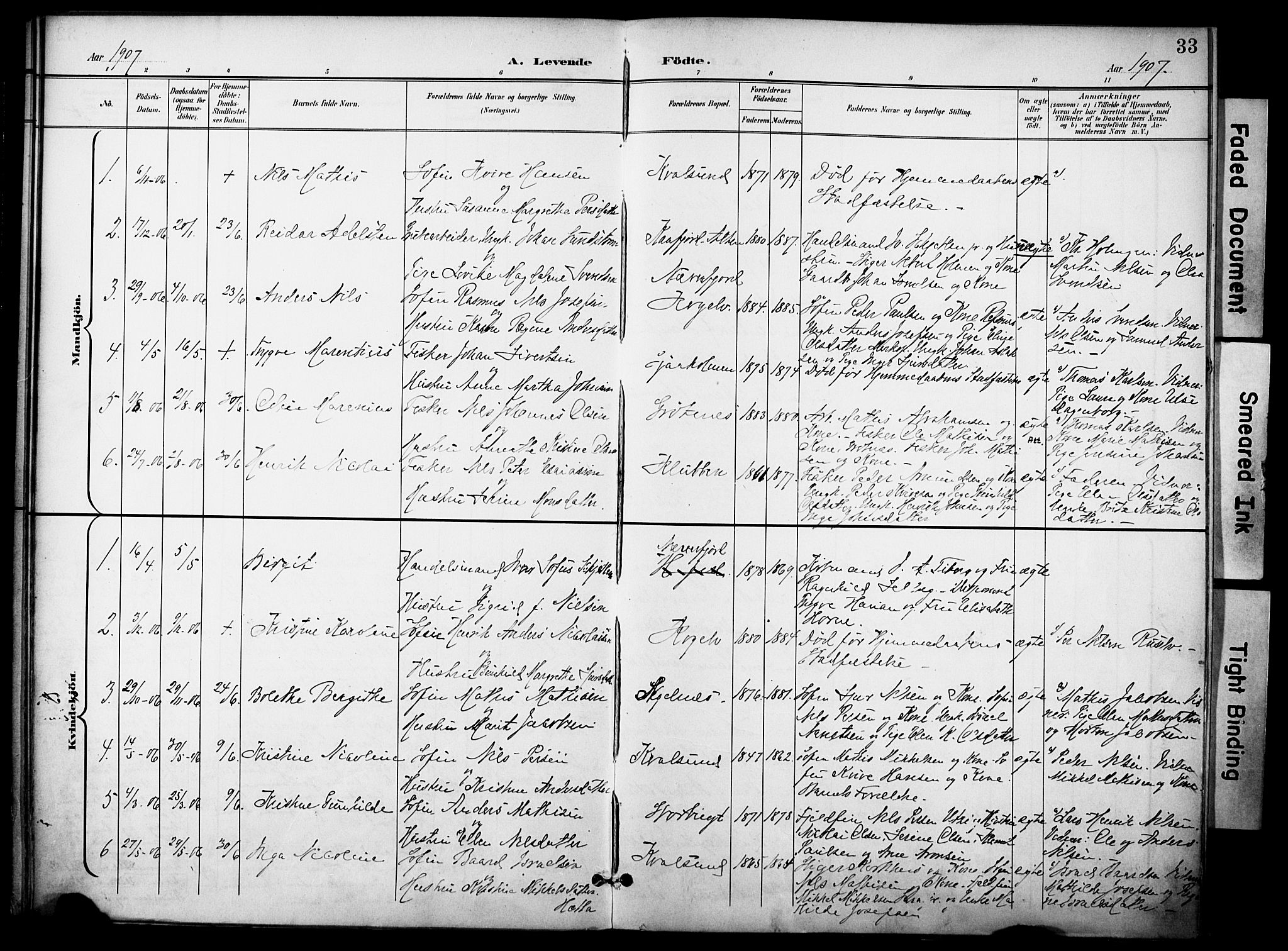 Hammerfest sokneprestkontor, SATØ/S-1347/H/Ha/L0012.kirke: Parish register (official) no. 12, 1898-1908, p. 33