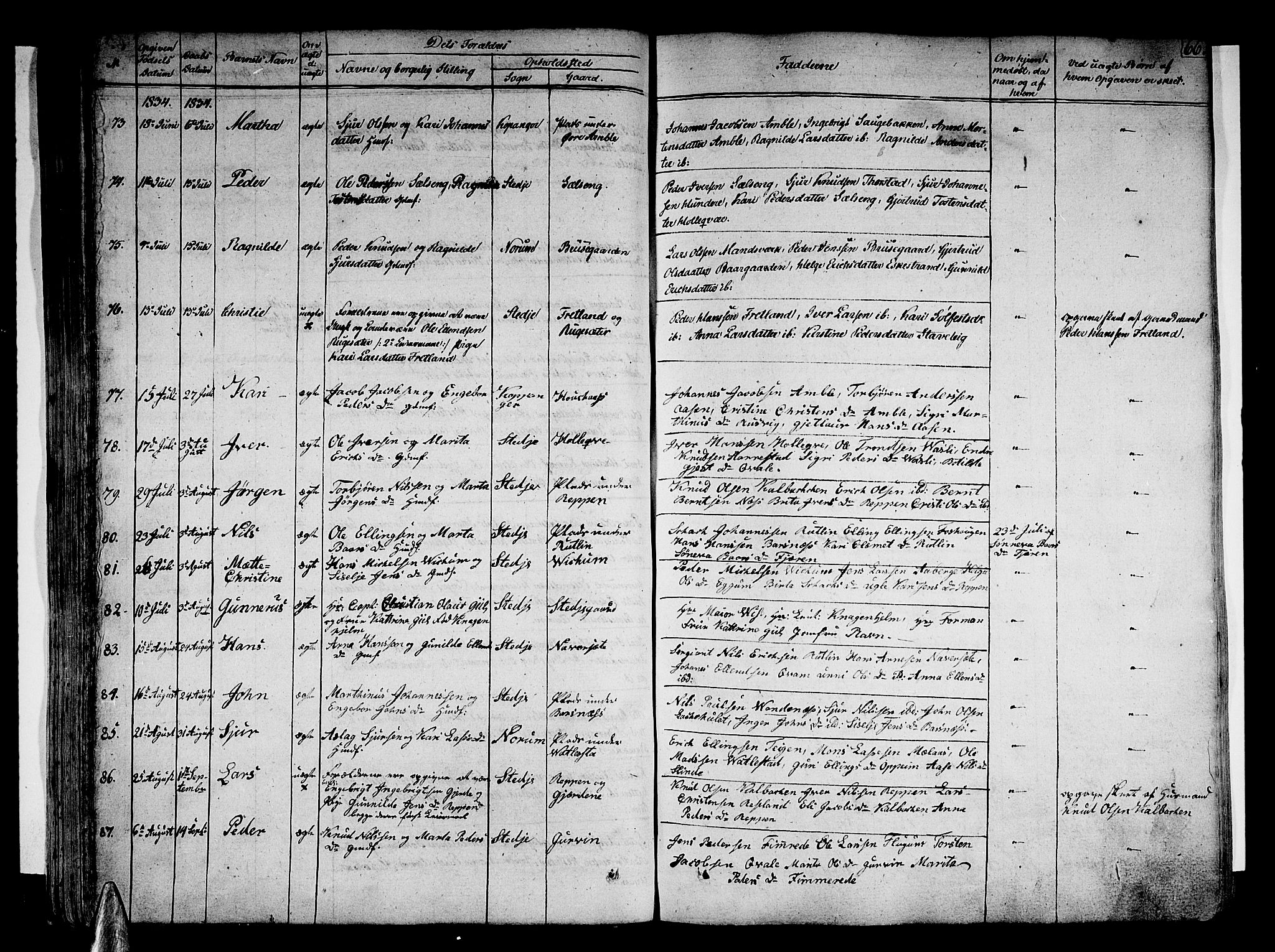 Sogndal sokneprestembete, AV/SAB-A-81301/H/Haa/Haaa/L0010: Parish register (official) no. A 10, 1821-1838, p. 66